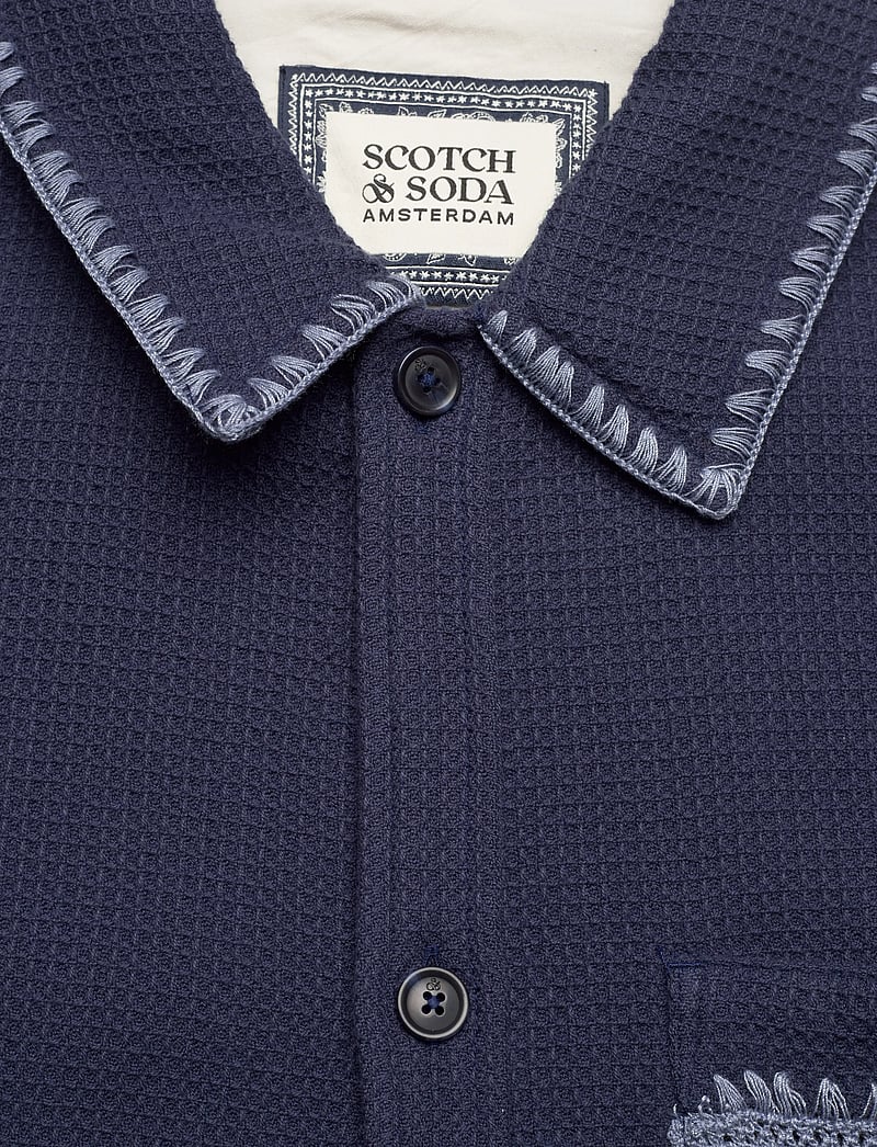 Scotch & Soda - Waffle Structure Relaxedfit Shirt - casual skjorter - pageant blue - 5