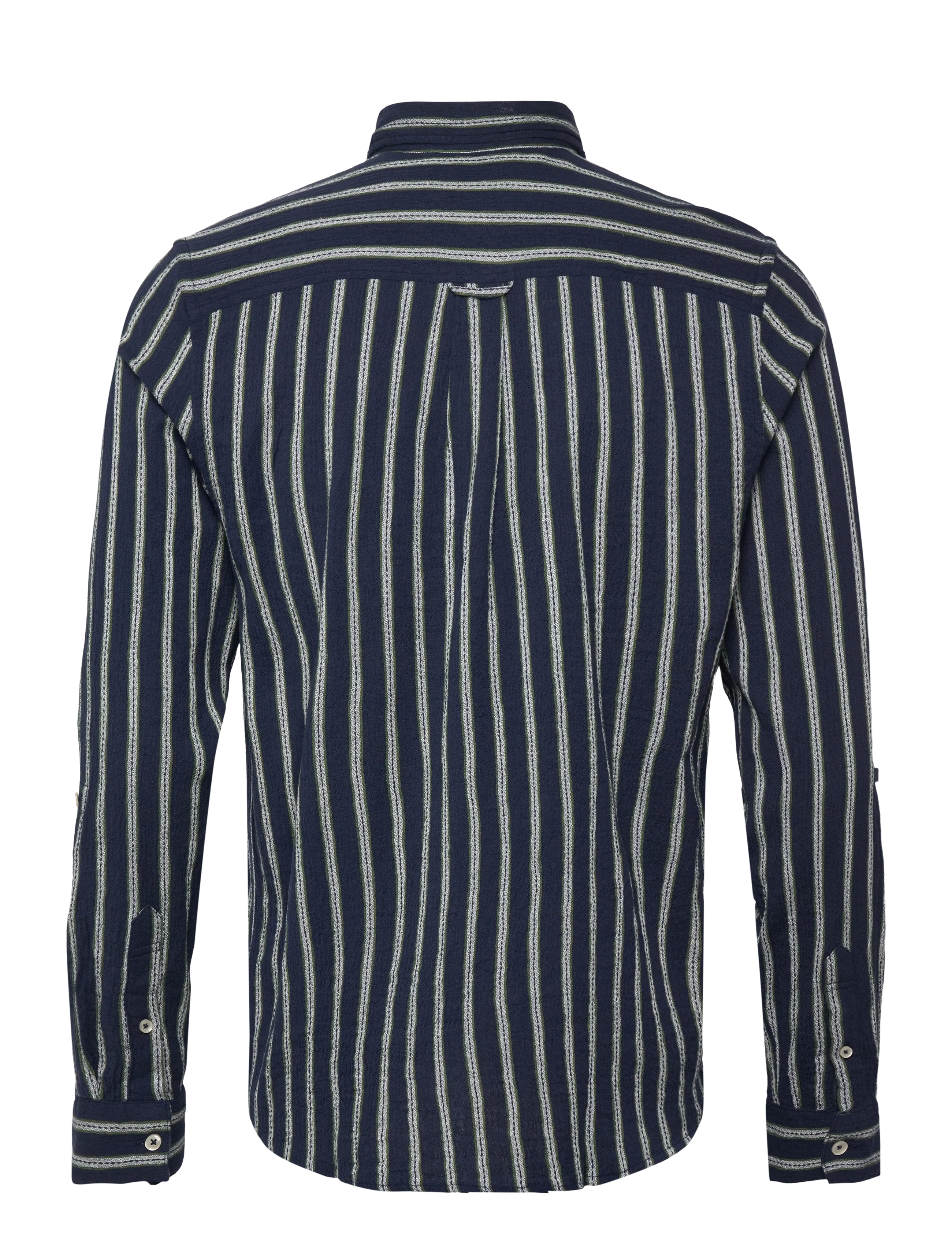 Scotch & Soda - Striped Crinkle Structure Regularfit Shirt - gestreifte hemden - garden green stripe - 2