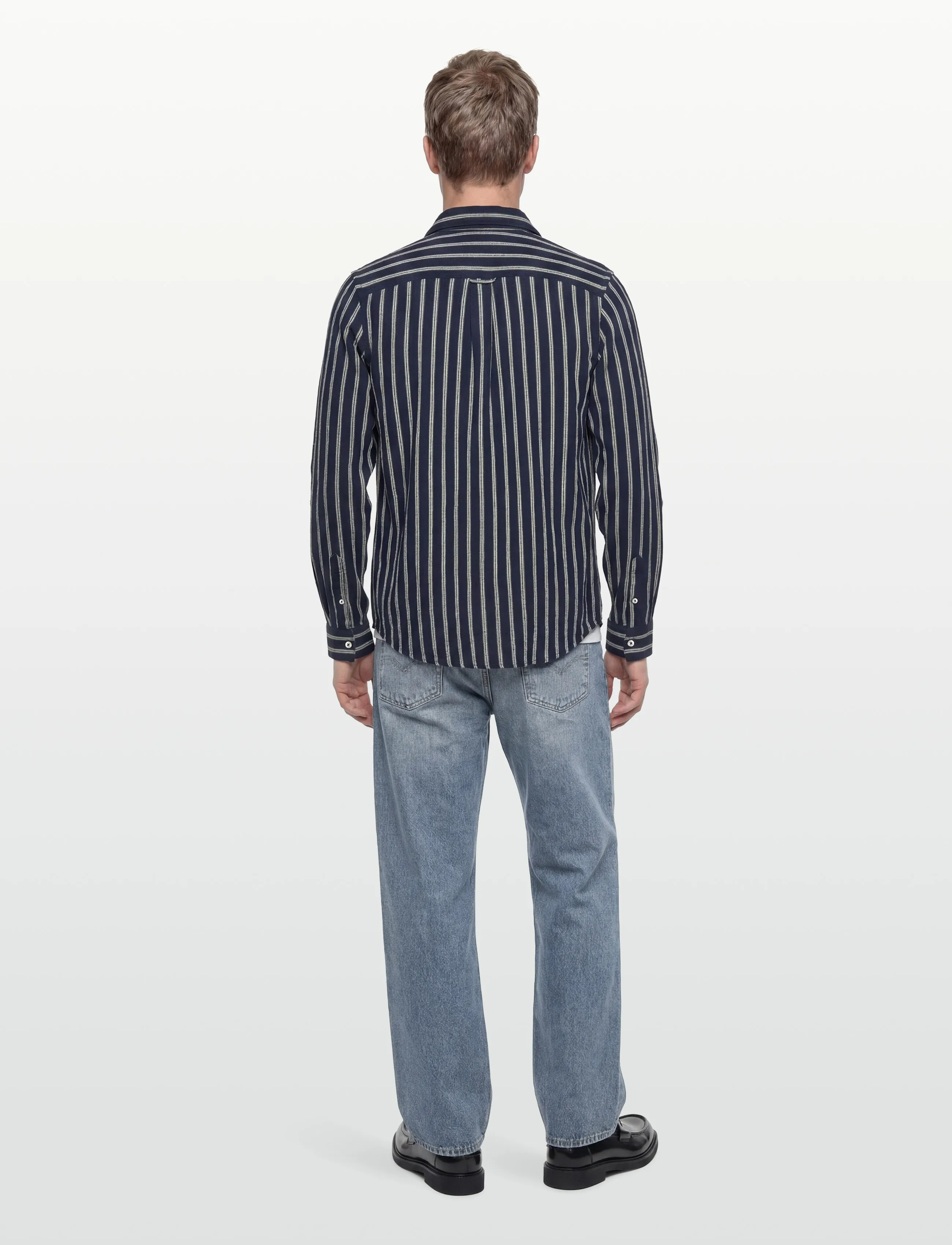 Scotch & Soda - Striped Crinkle Structure Regularfit Shirt - gestreifte hemden - garden green stripe - 4