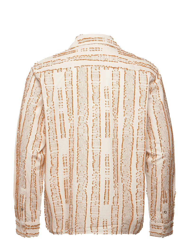 Scotch & Soda - Jacquard Structure Boxyfit Shirt - mønstrede skjorter - eggnog - 1
