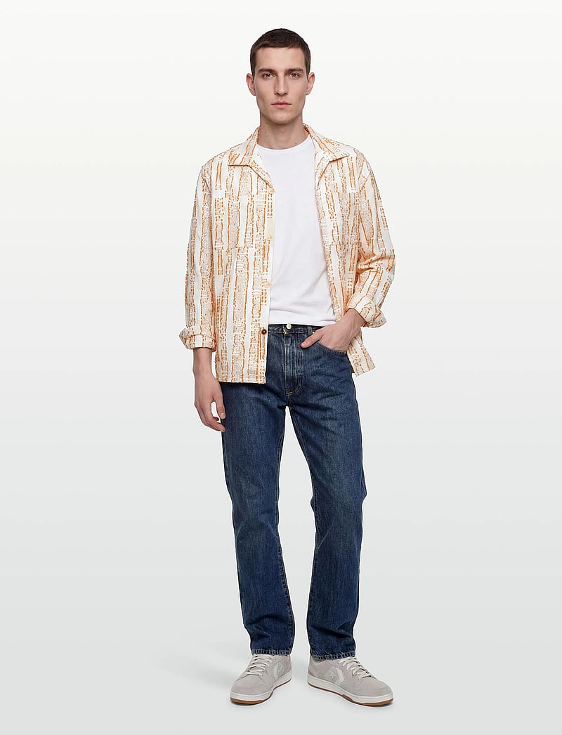 Scotch & Soda - Jacquard Structure Boxyfit Shirt - mønstrede skjorter - eggnog - 0