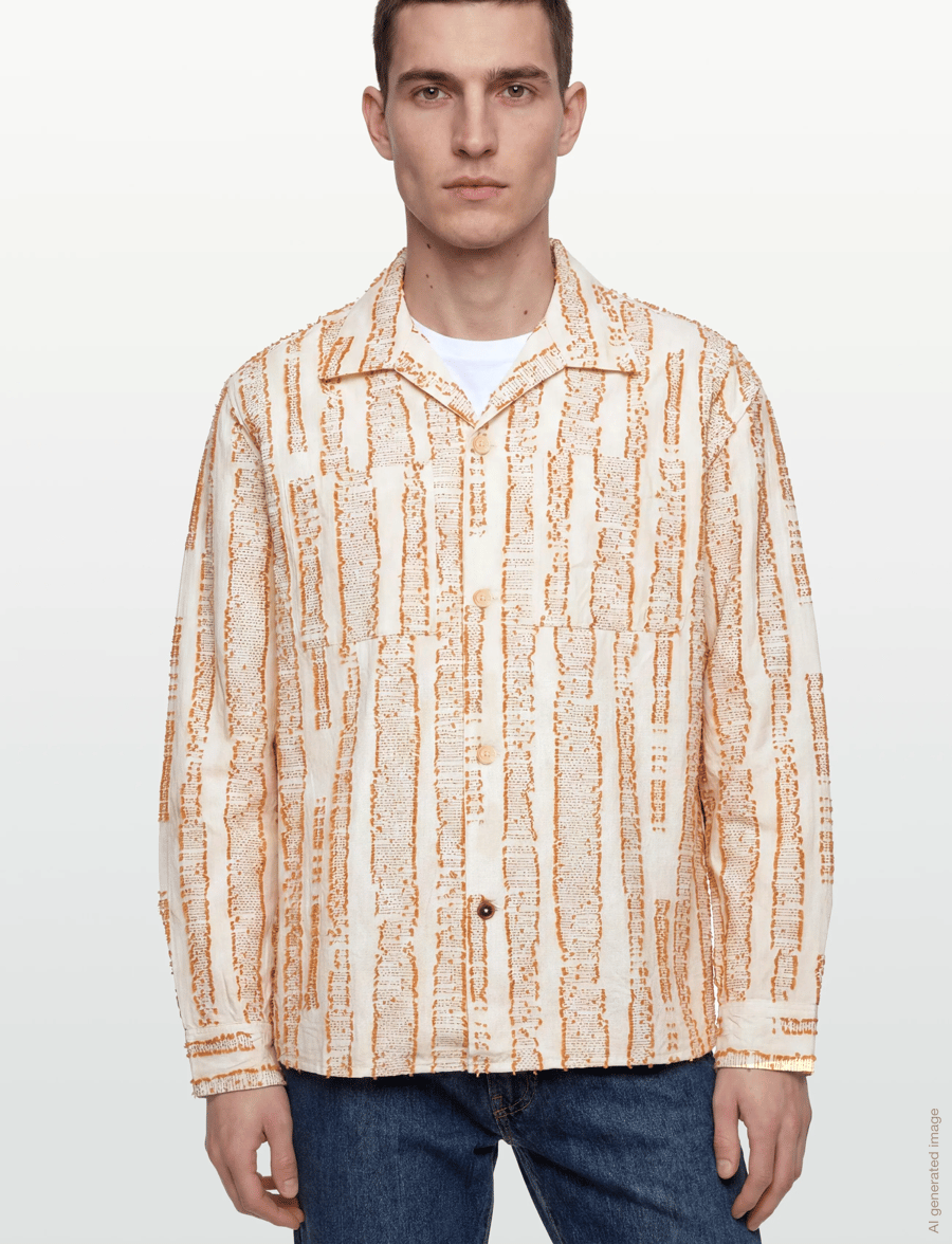 Scotch & Soda - Jacquard Structure Boxyfit Shirt - pattern shirts - eggnog - 3