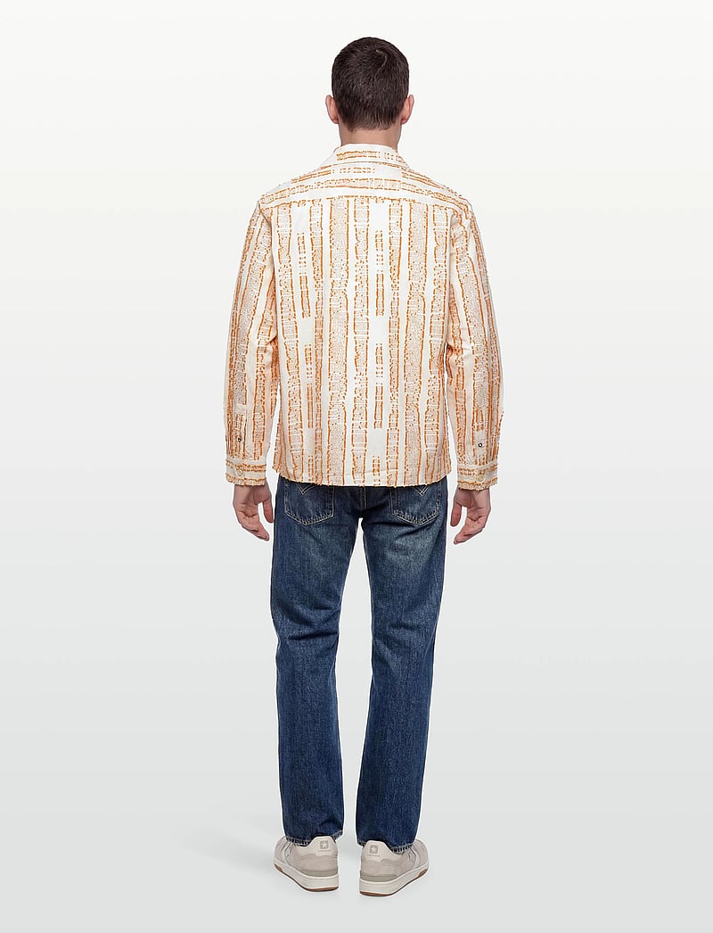 Scotch & Soda - Jacquard Structure Boxyfit Shirt - mønstrede skjorter - eggnog - 4