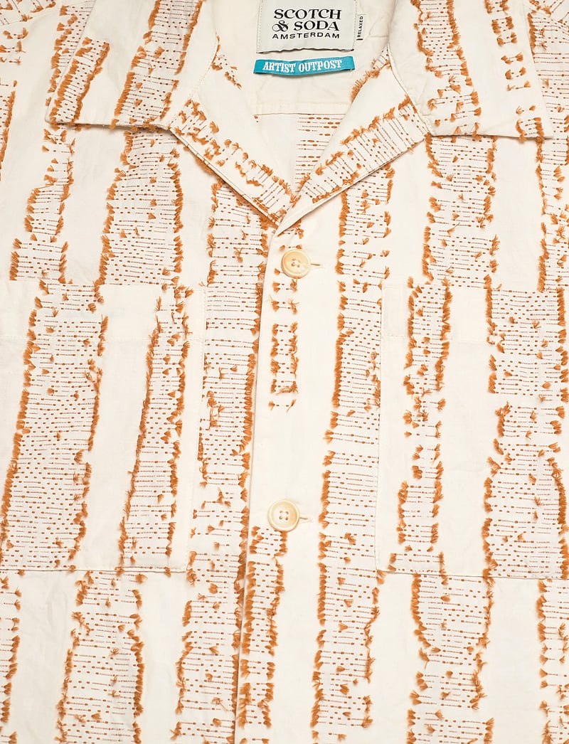 Scotch & Soda - Jacquard Structure Boxyfit Shirt - mønstrede skjorter - eggnog - 2