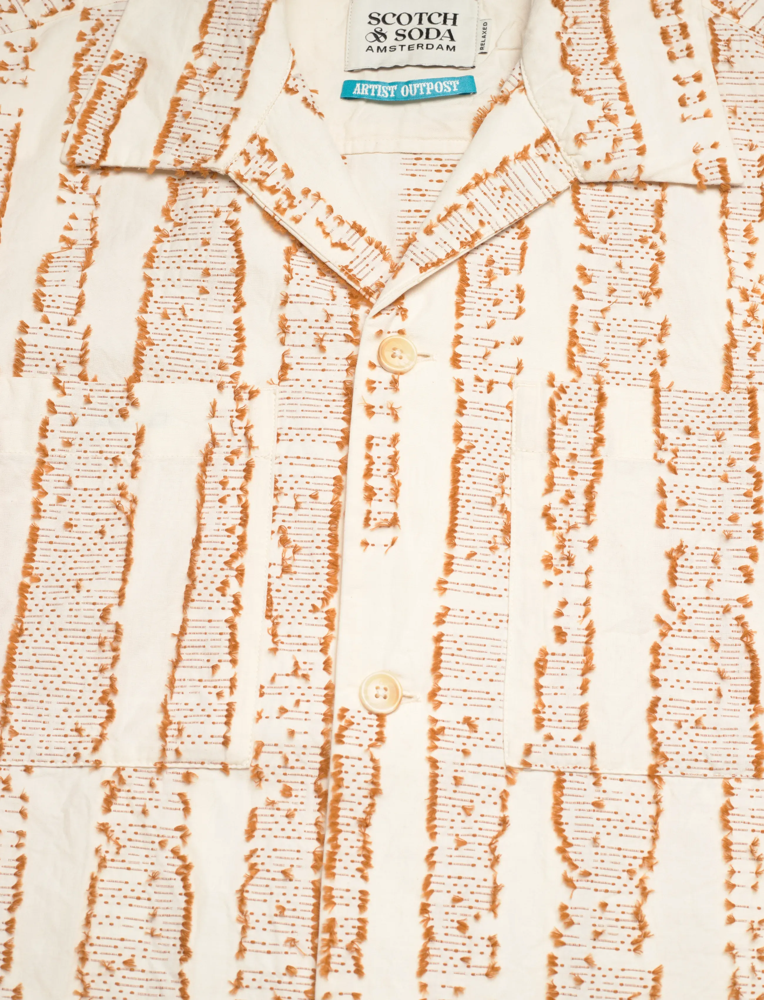Scotch & Soda - Jacquard Structure Boxyfit Shirt - pattern shirts - eggnog - 5