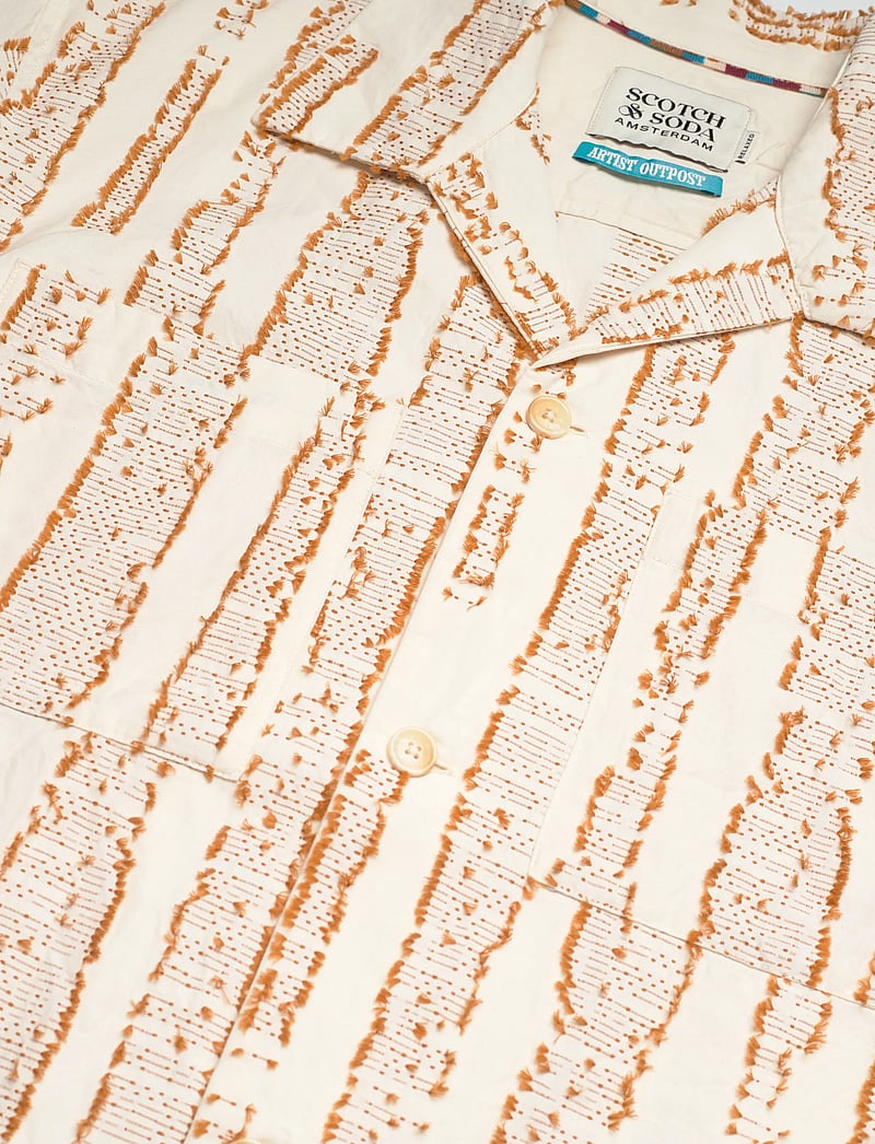 Scotch & Soda - Jacquard Structure Boxyfit Shirt - mønstrede skjorter - eggnog - 3