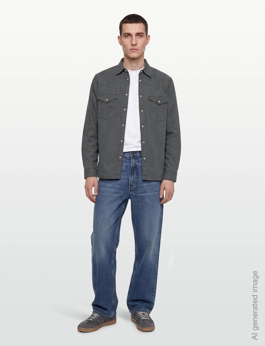 Scotch & Soda - Denim Relaxedfit Washed Shirt - teksasärgid - meteorite - 0