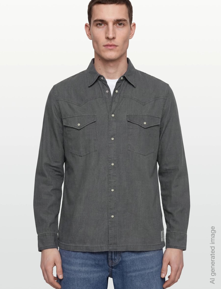 Scotch & Soda - Denim Relaxedfit Washed Shirt - teksasärgid - meteorite - 3