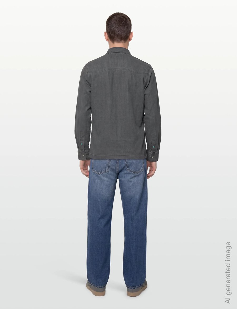 Scotch & Soda - Denim Relaxedfit Washed Shirt - teksasärgid - meteorite - 4