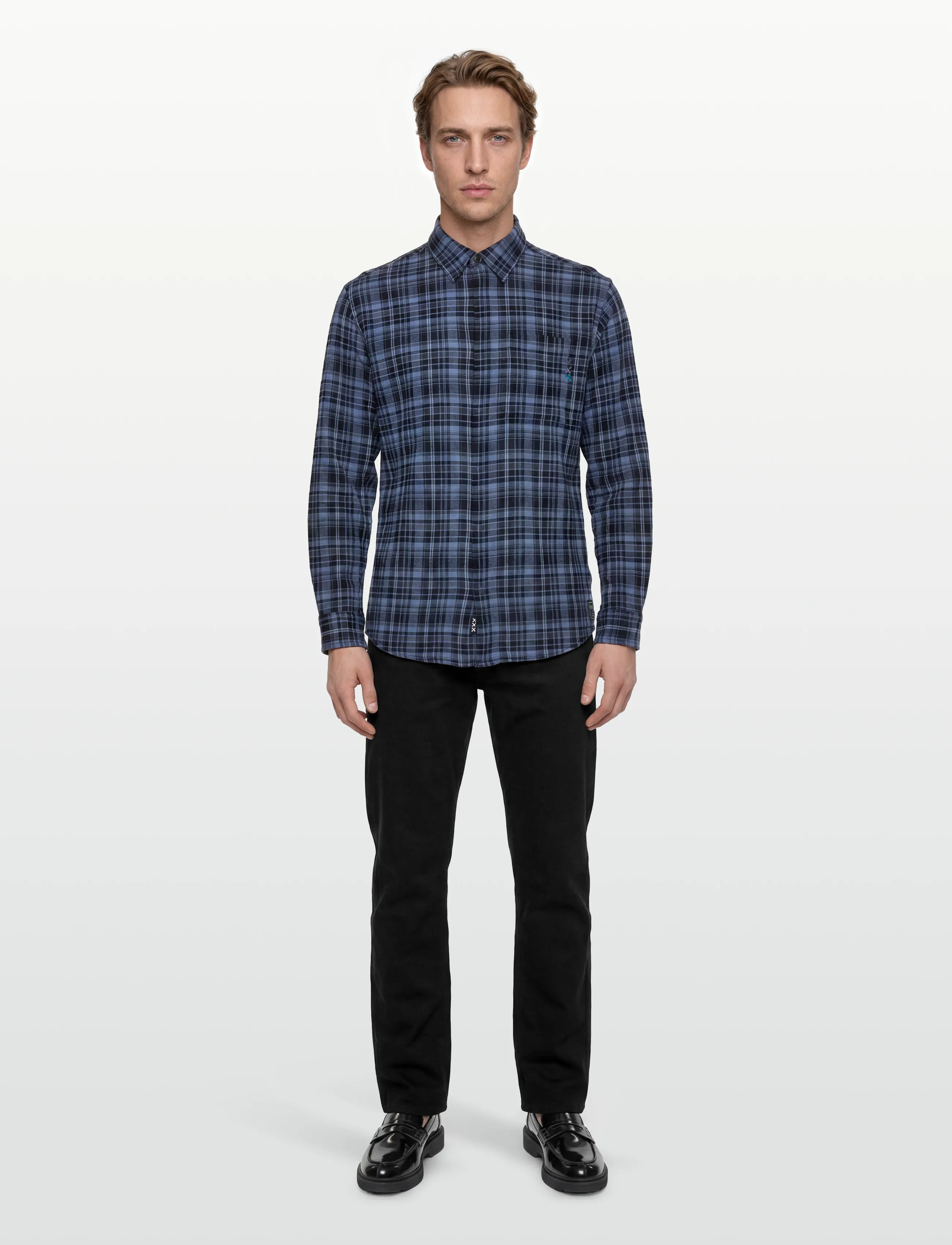 Scotch & Soda Lightweight Flannel Check Relaxedfit Shirt - Ternede skjorter - PAGEANT BLUE CHECK / blue