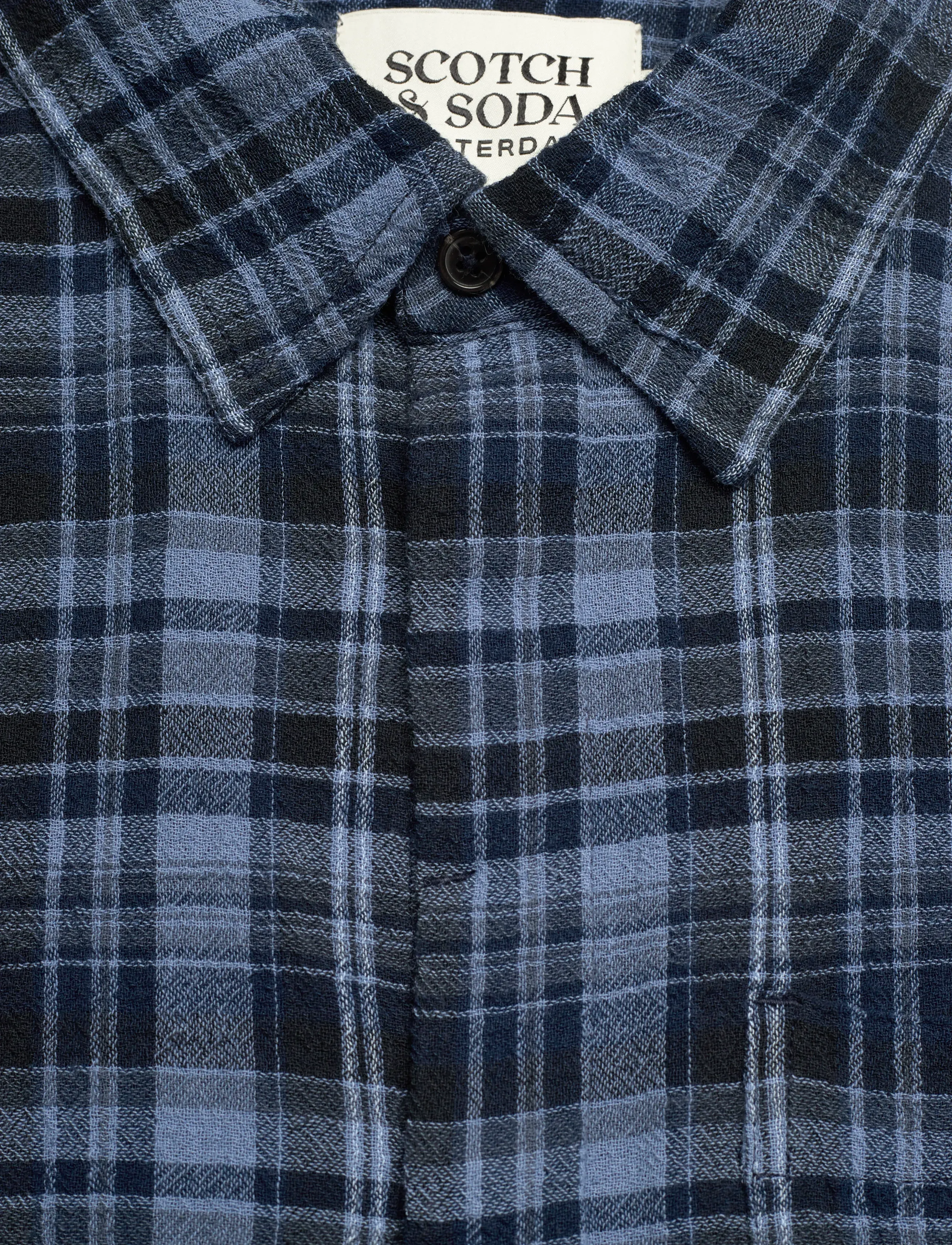 Scotch & Soda - Lightweight Flannel Check Relaxedfit Shirt - ternede skjorter - pageant blue check - 5