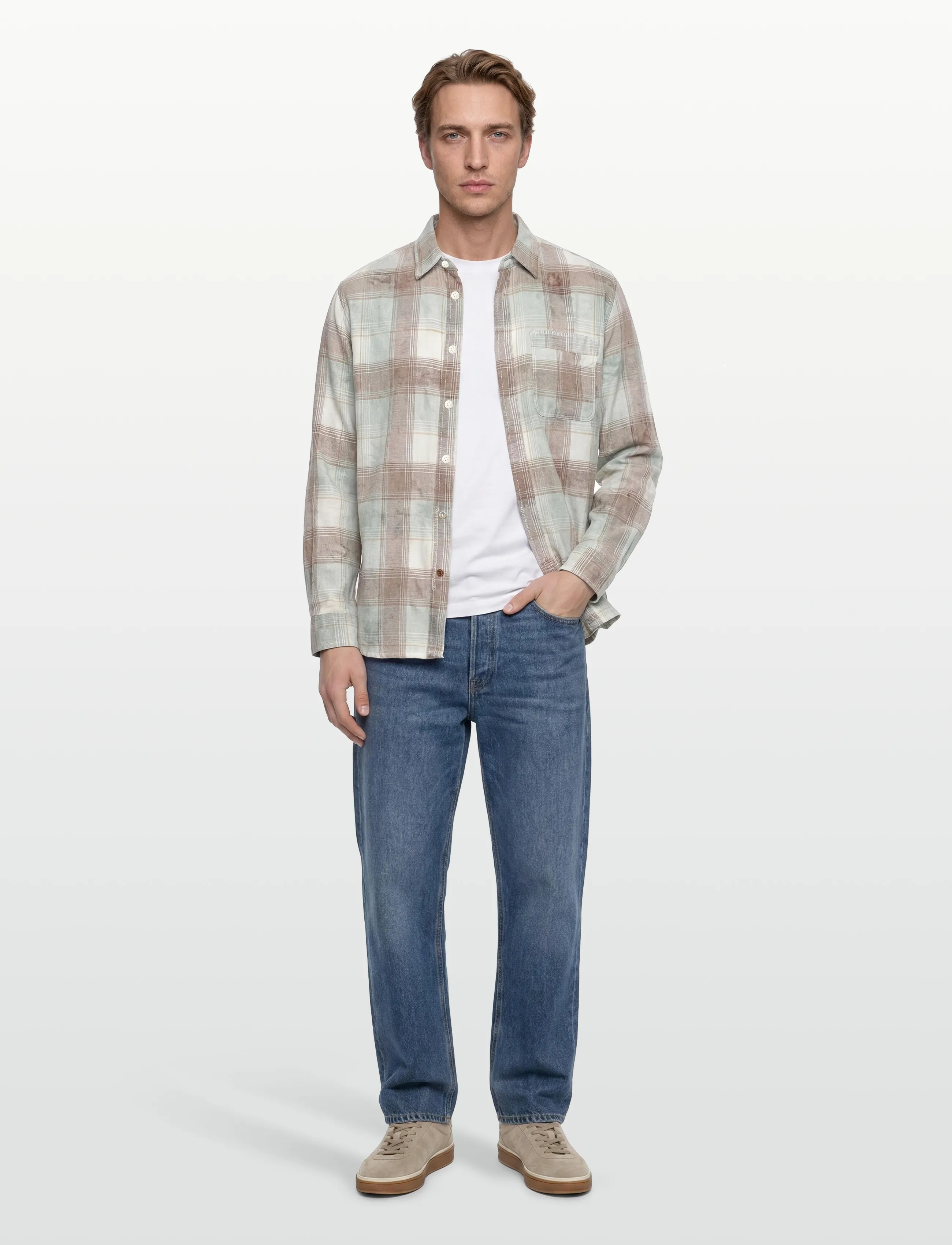 Scotch & Soda Washed Check Relaxedfit Shirt - Skjorter - TAHITIAN TEAL CHECK / multi