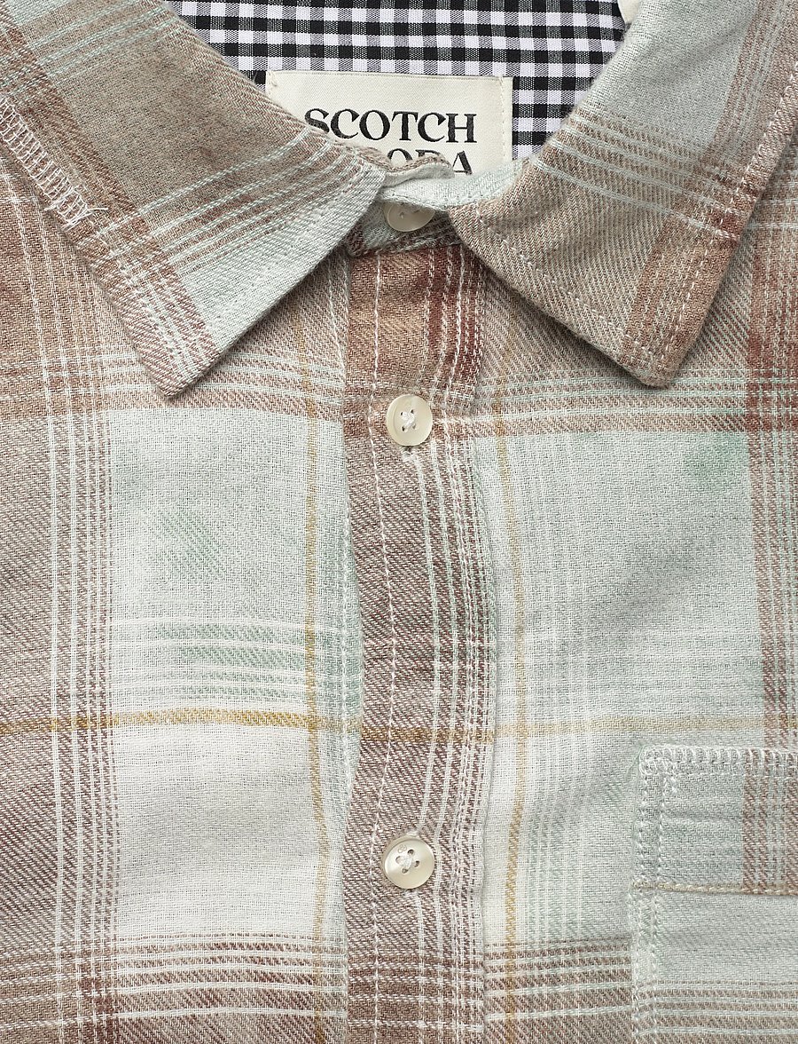 Scotch & Soda - Washed Check Relaxedfit Shirt - flannel-skjorter - tahitian teal check - 5