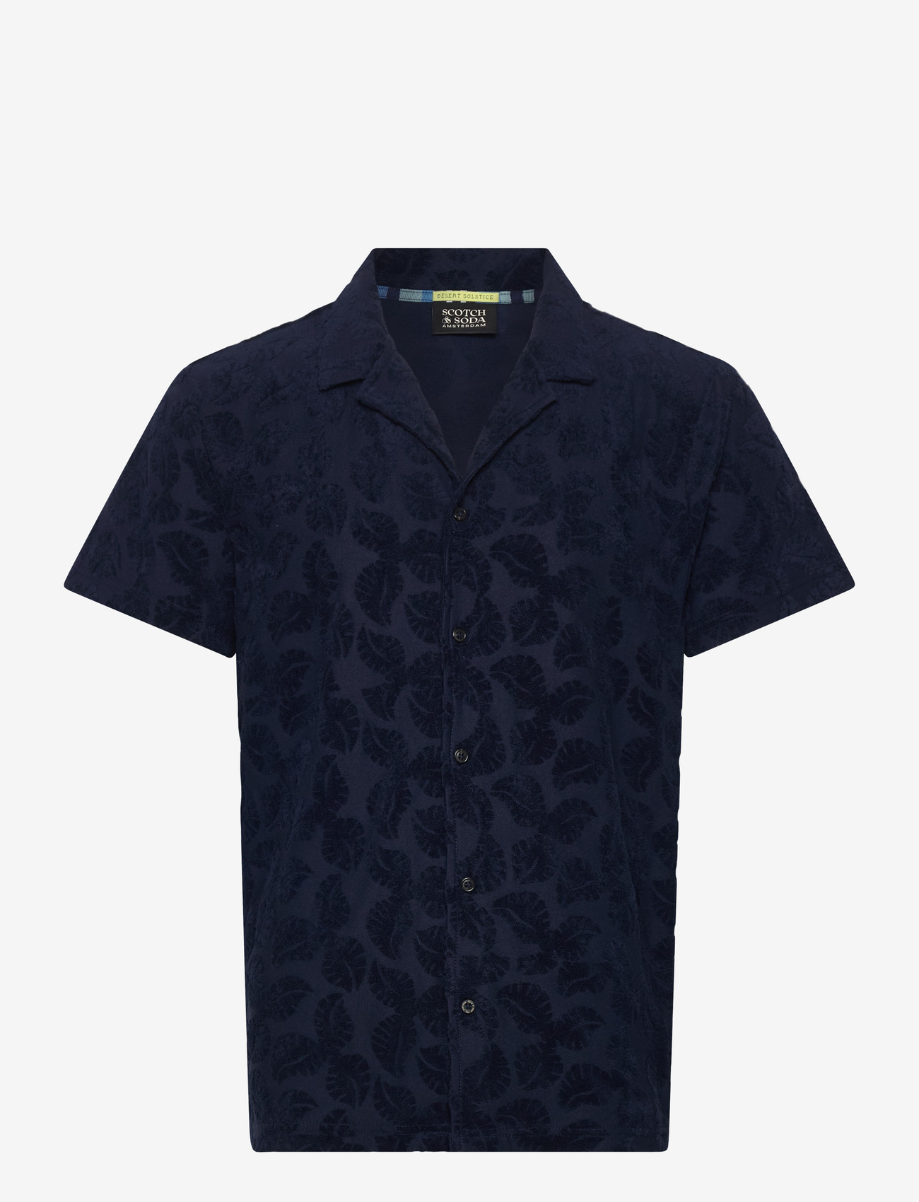 Scotch & Soda - Terry Jacquard Regularfit Shortsleeved Shirt - pattern shirts - pageant blue - 0