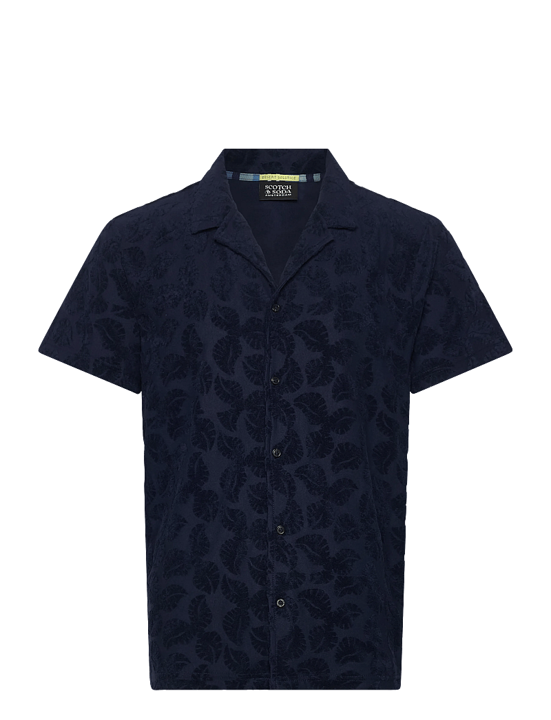Scotch & Soda - Terry Jacquard Regularfit Shortsleeved Shirt - pattern shirts - pageant blue - 0