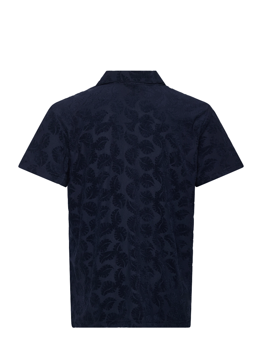 Scotch & Soda - Terry Jacquard Regularfit Shortsleeved Shirt - gemusterte hemden - pageant blue - 1