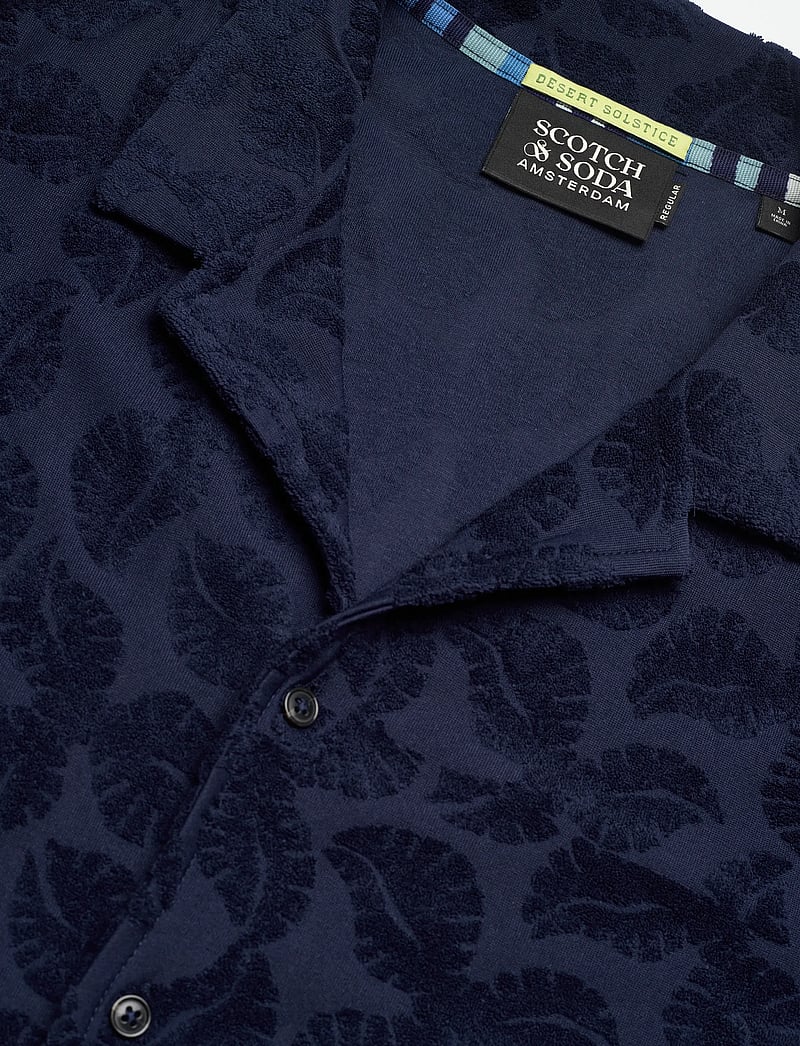 Scotch & Soda - Terry Jacquard Regularfit Shortsleeved Shirt - pattern shirts - pageant blue - 2