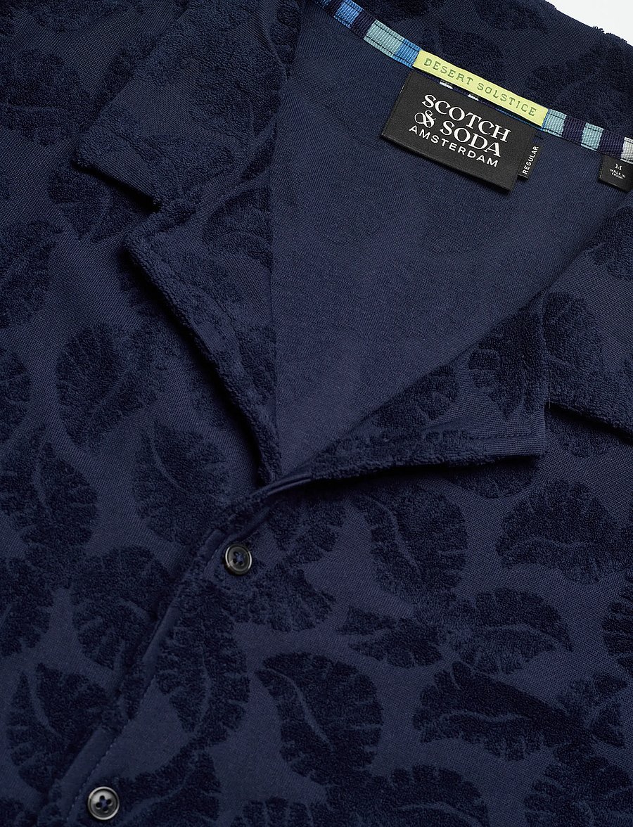 Scotch & Soda - Terry Jacquard Regularfit Shortsleeved Shirt - gemusterte hemden - pageant blue - 2