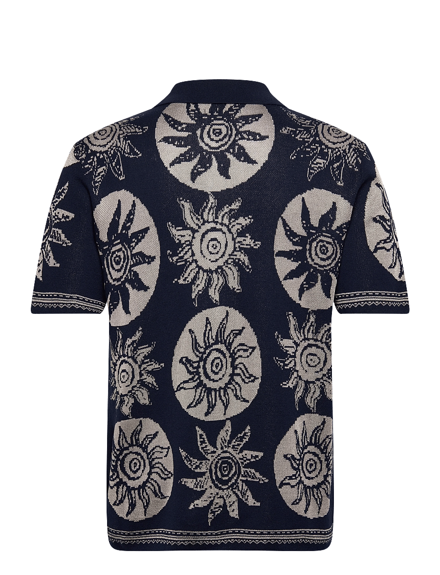 Scotch & Soda - Knitted Jaquard Short Sleeve Shirt - kortærmede poloer - suns dress blues - 2