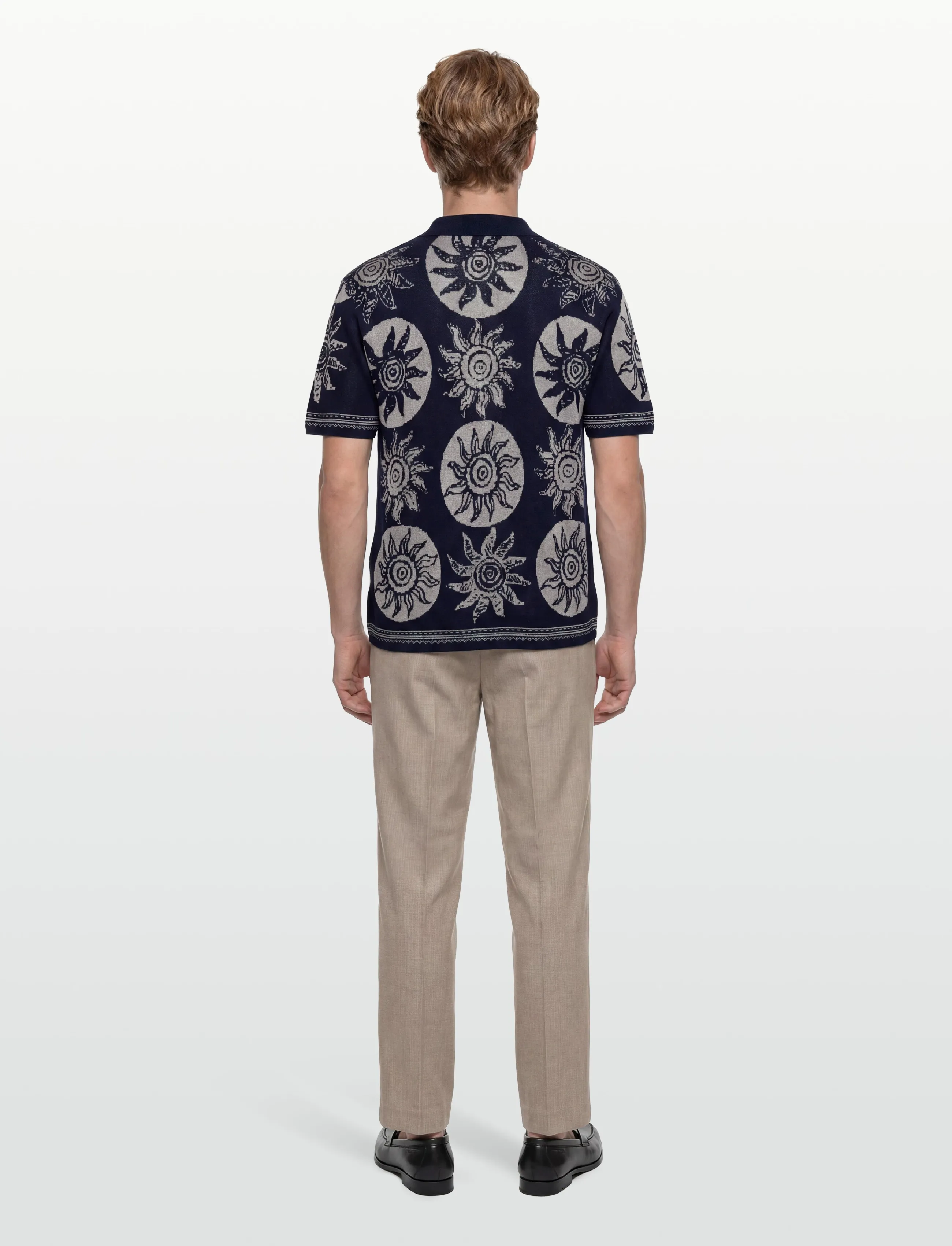 Scotch & Soda - Knitted Jaquard Short Sleeve Shirt - kortærmede poloer - suns dress blues - 4