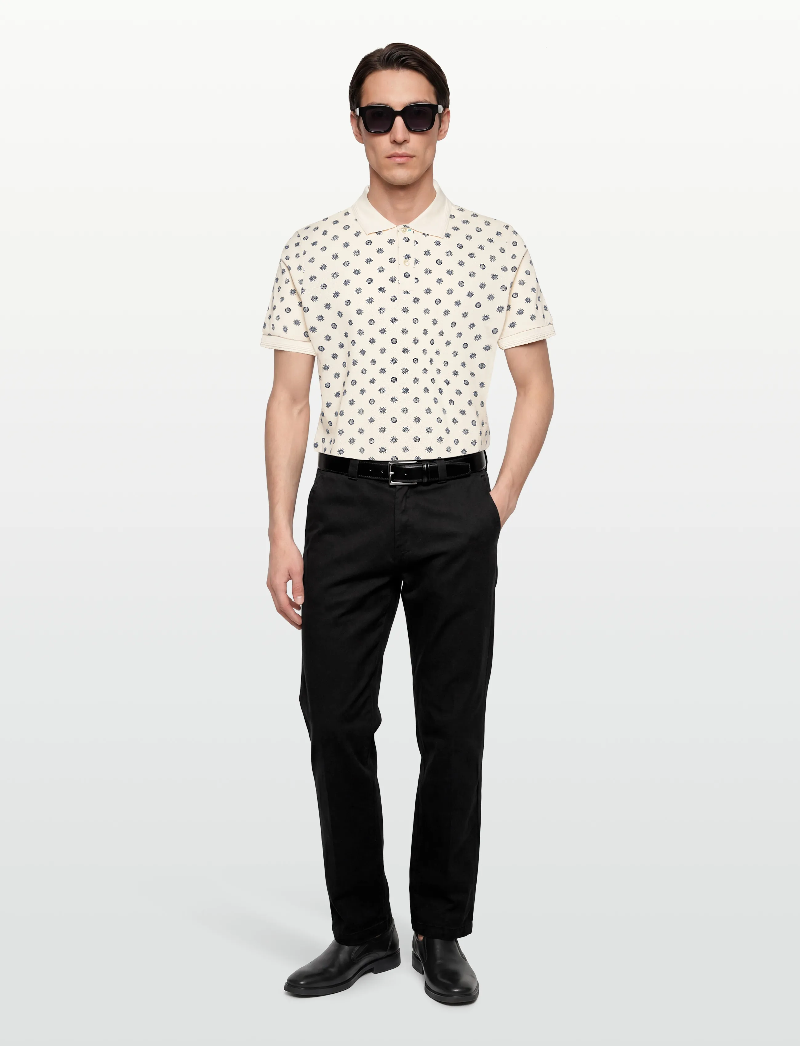 Scotch & Soda Microprinted Regularfit Polo - Scotch & Soda - FOULARD EGGNOG / cream