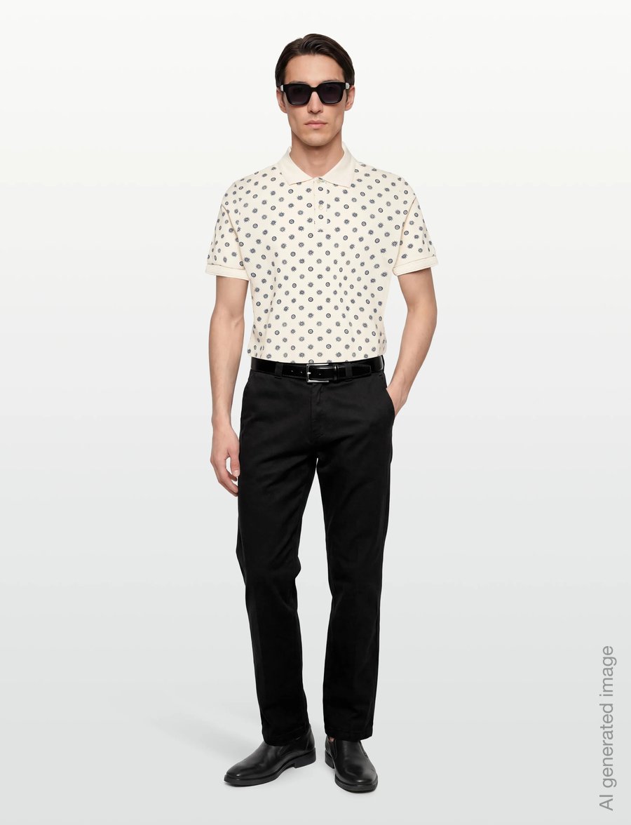 Scotch & Soda - Microprinted Regularfit Polo - krótki rękaw - foulard eggnog - 0