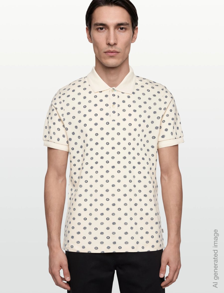 Scotch & Soda - Microprinted Regularfit Polo - krótki rękaw - foulard eggnog - 3