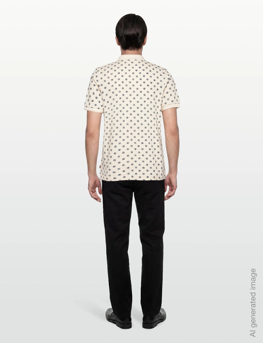 Scotch & Soda - Microprinted Regularfit Polo - krótki rękaw - foulard eggnog - 4