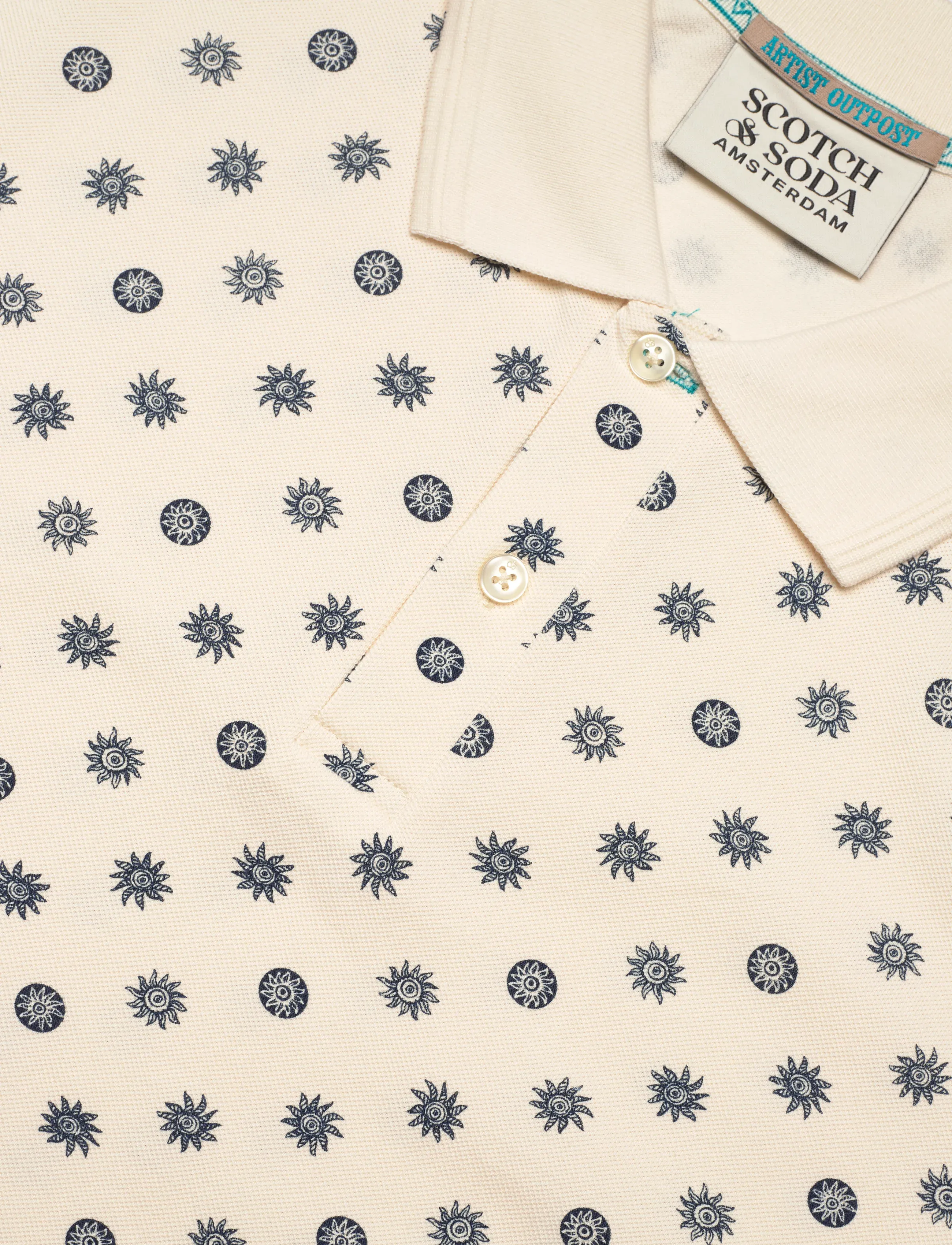 Scotch & Soda - Microprinted Regularfit Polo - polo marškinėliai trumpomis rankovėmis - foulard eggnog - 5