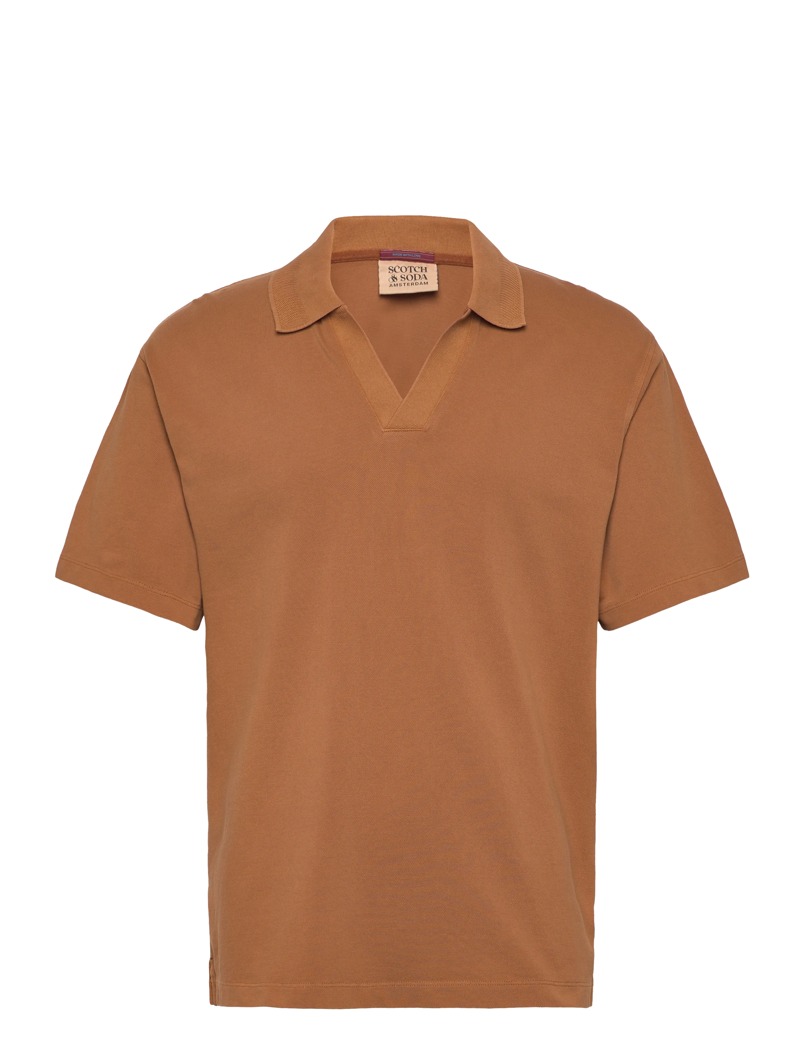 Scotch & Soda 3 Crosses Pique Relaxedfit Garmentdyed Polo - Scotch & Soda - CATHAY SPICE / brown