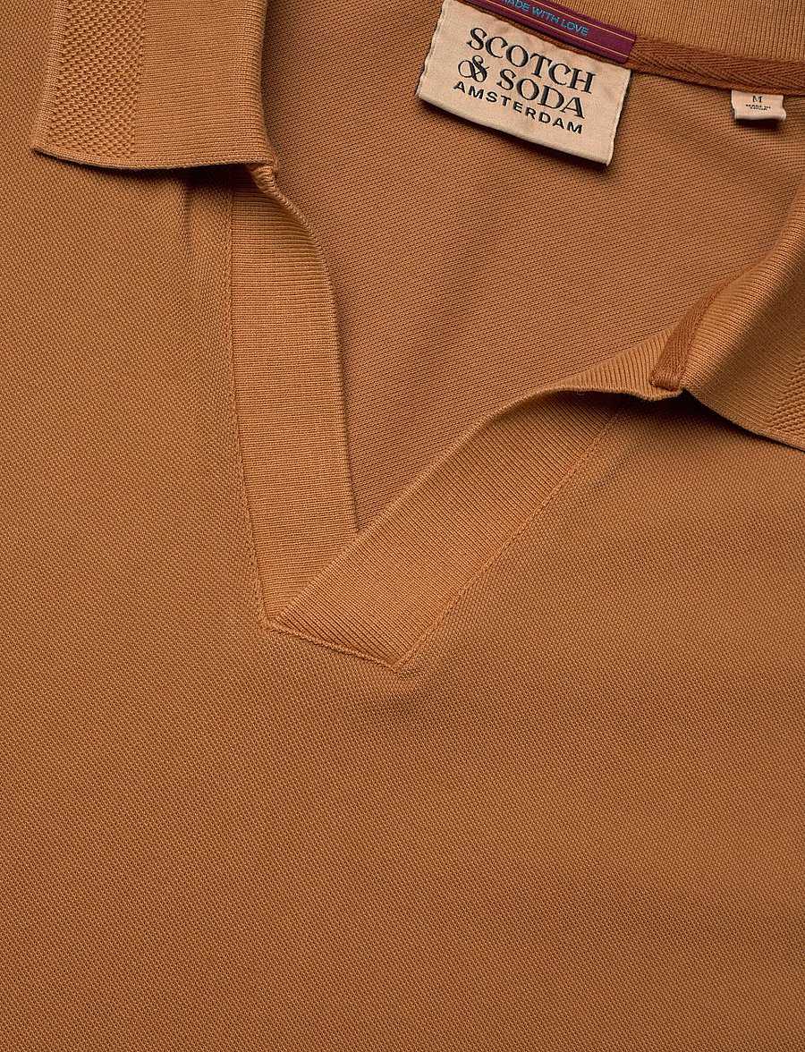 Scotch & Soda - 3 Crosses Pique Relaxedfit Garmentdyed Polo - kortærmede poloer - cathay spice - 5