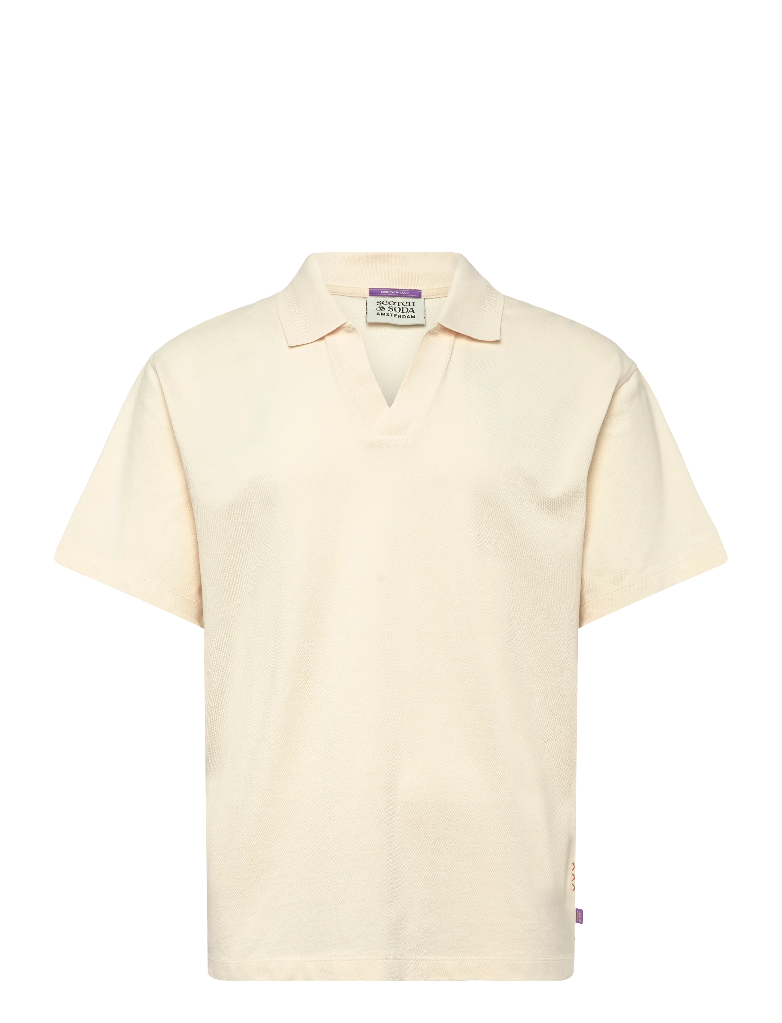 Scotch & Soda 3 Crosses Pique Relaxedfit Garmentdyed Polo - Polo bolir - EGGNOG / cream
