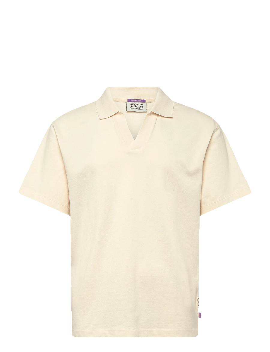 Scotch & Soda - 3 Crosses Pique Relaxedfit Garmentdyed Polo - kortærmede poloer - eggnog - 1