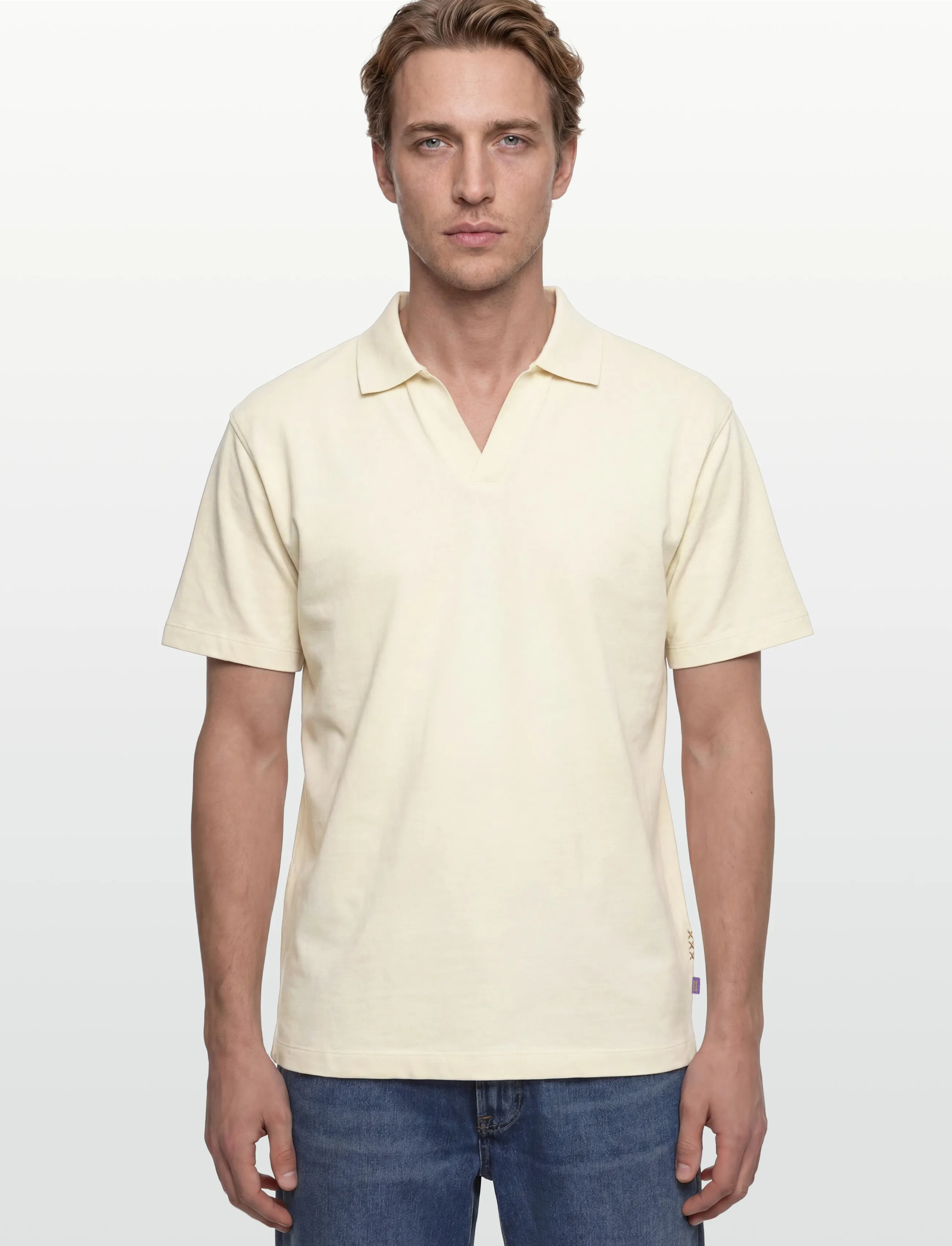 Scotch & Soda - 3 Crosses Pique Relaxedfit Garmentdyed Polo - kortærmede poloer - eggnog - 3