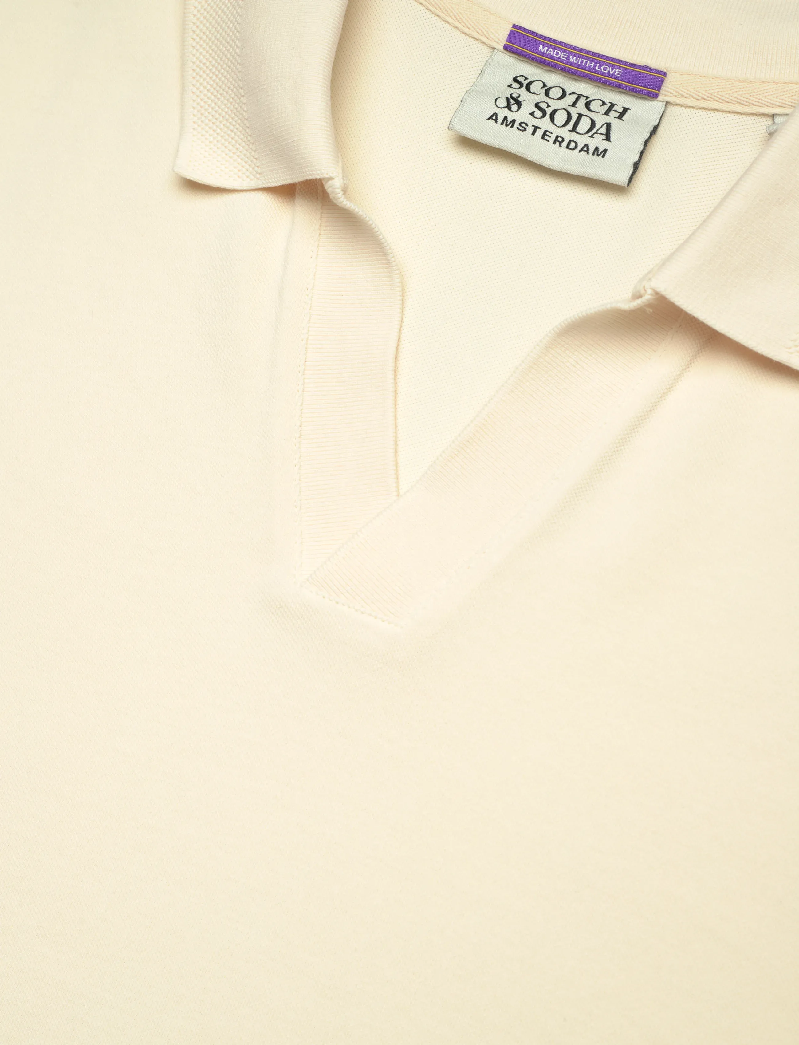Scotch & Soda - 3 Crosses Pique Relaxedfit Garmentdyed Polo - kortærmede poloer - eggnog - 5