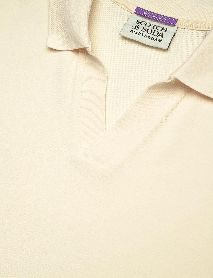 Scotch & Soda - 3 Crosses Pique Relaxedfit Garmentdyed Polo - kortærmede poloer - eggnog - 5