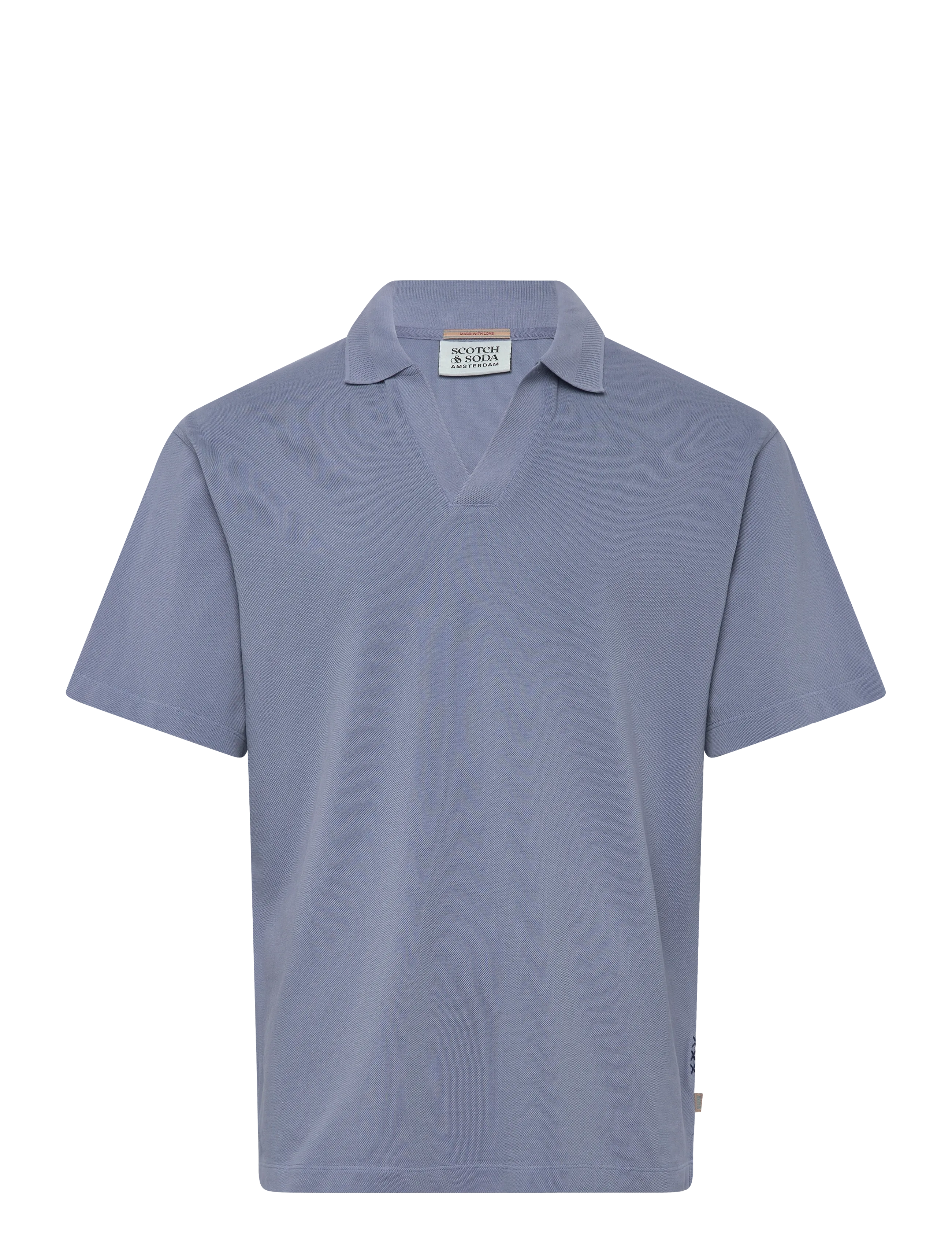 Scotch & Soda 3 Crosses Pique Relaxedfit Garmentdyed Polo, XL, Blue, Poloer > Kortærmede, Herre