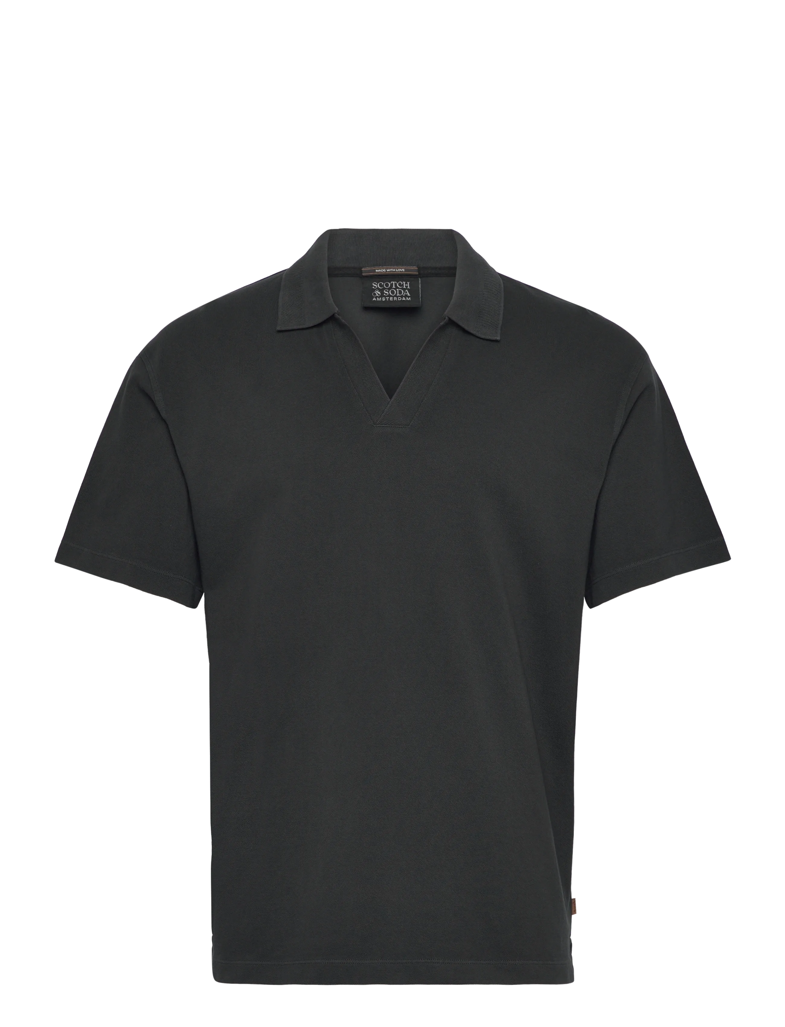 Scotch & Soda 3 Crosses Pique Relaxedfit Garmentdyed Polo - Scotch & Soda - METEORITE / black