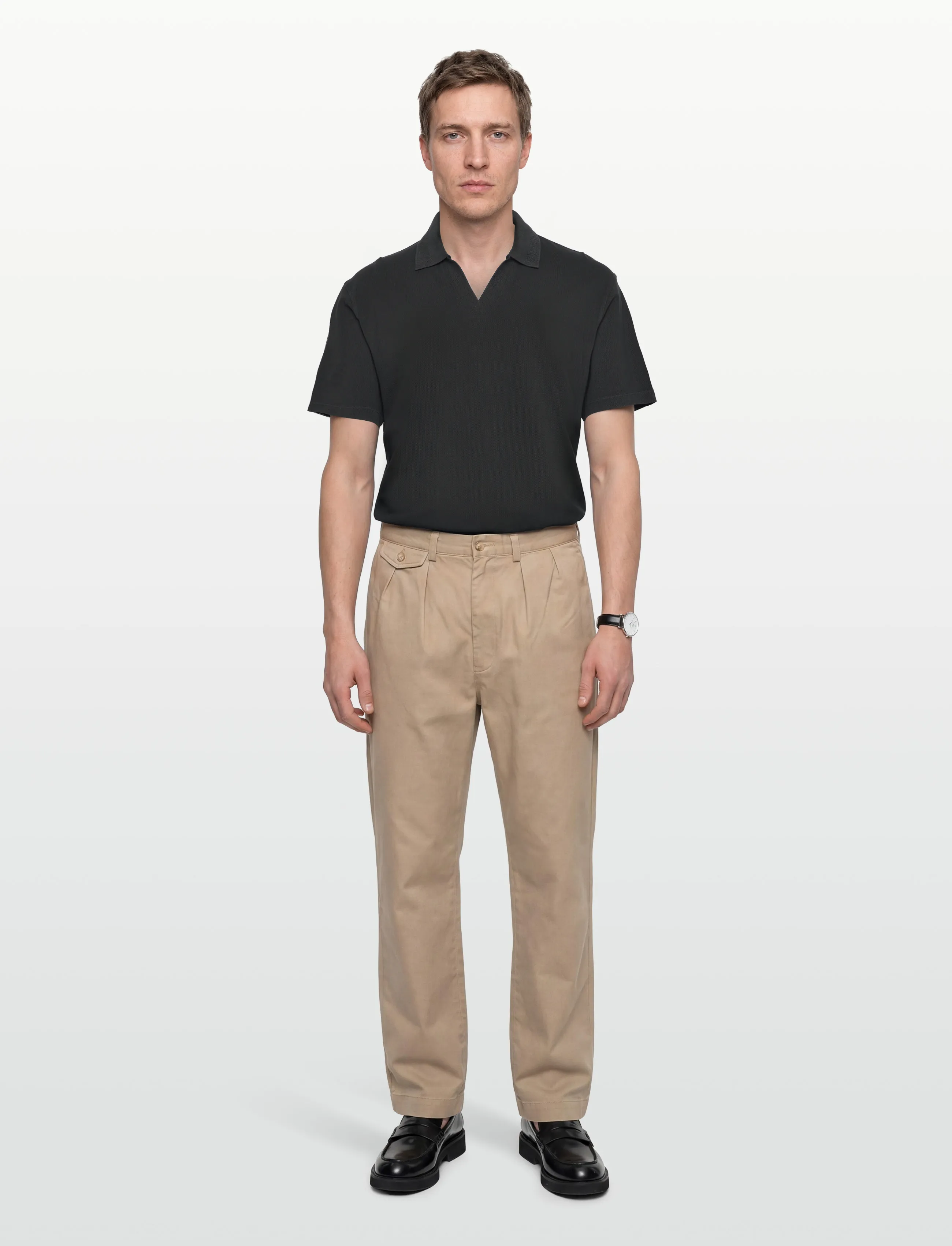 Scotch & Soda 3 Crosses Pique Relaxedfit Garmentdyed Polo, XXL, Black, Poloer > Kortærmede, Herre