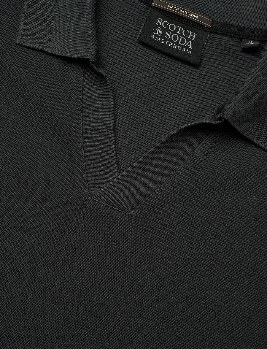 Scotch & Soda - 3 Crosses Pique Relaxedfit Garmentdyed Polo - short-sleeved polos - meteorite - 5
