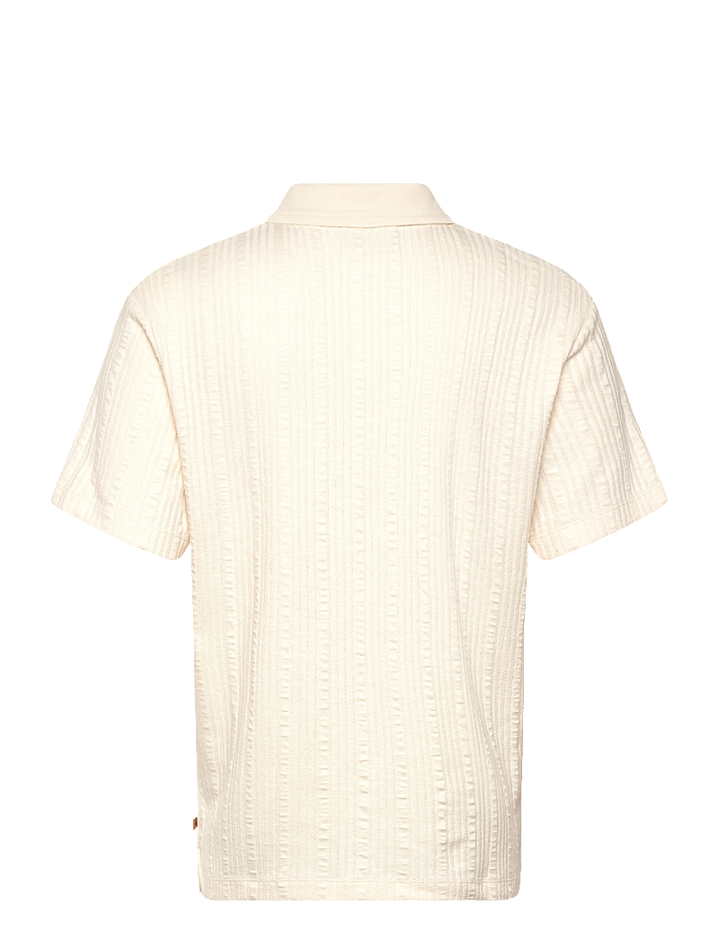 Scotch & Soda - Structured Ribbed Relaxedfit Polo - polostrik - eggnog - 1