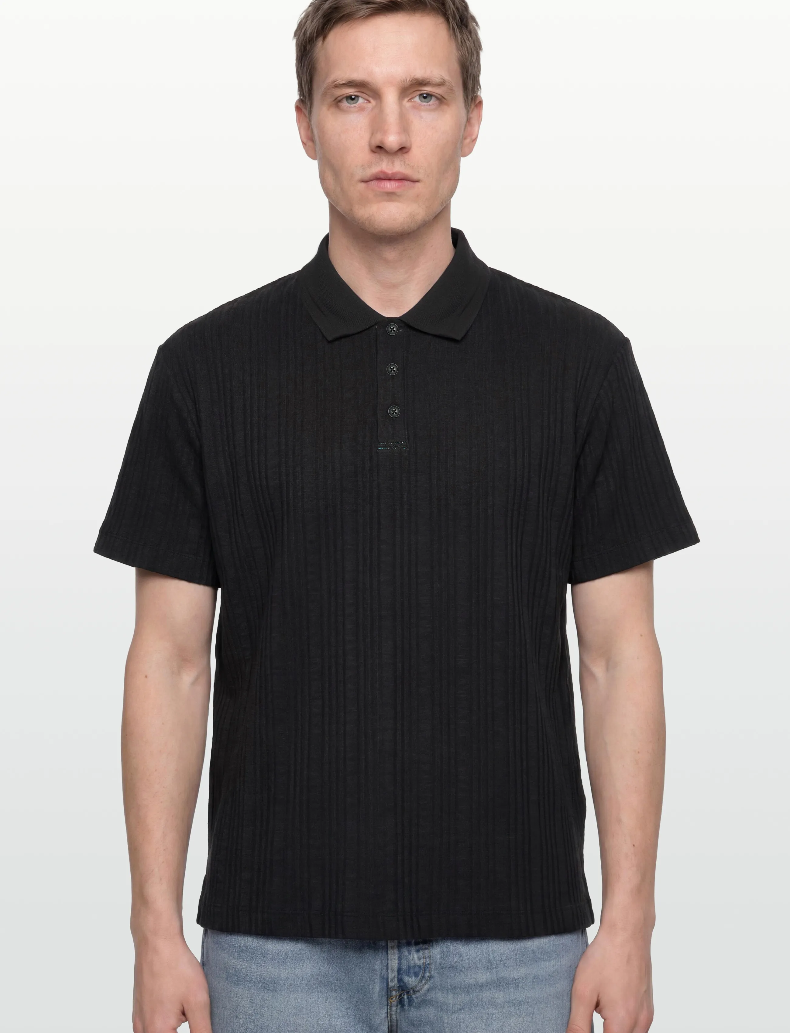 SCOTCH & SODA Structured Ribbed Relaxedfit Polo pikéer herr – bild 2