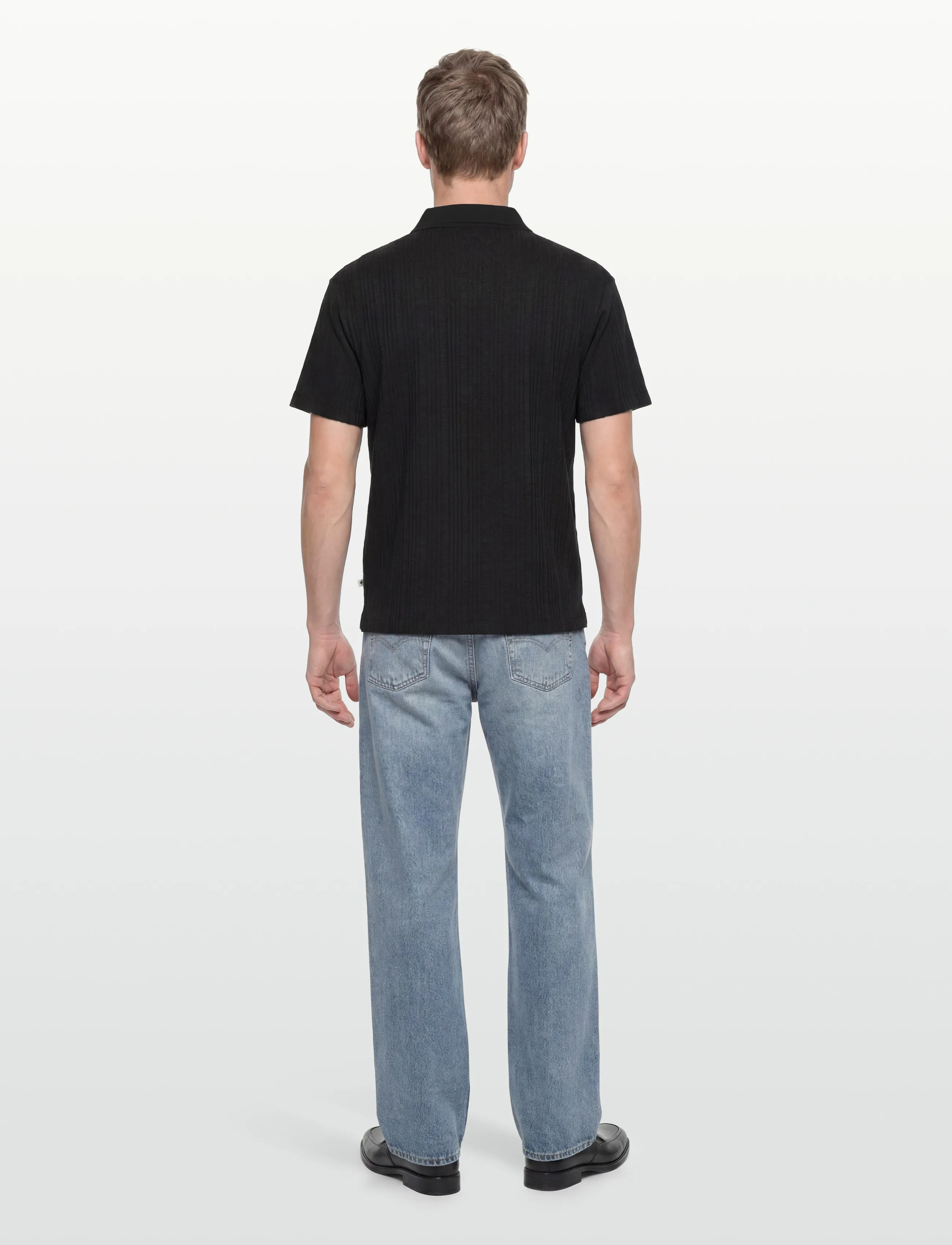 SCOTCH & SODA Structured Ribbed Relaxedfit Polo pikéer herr – bild 3
