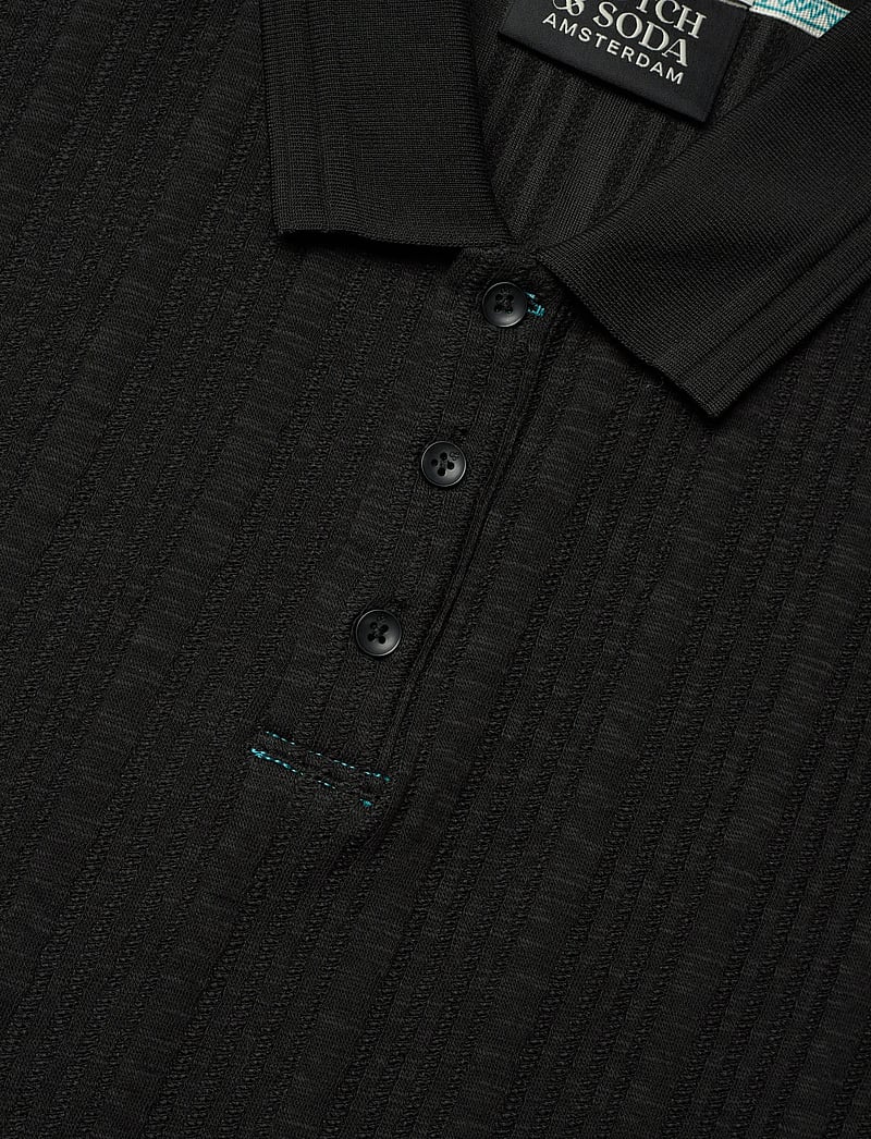 Scotch & Soda - Structured Ribbed Relaxedfit Polo - polostrik - meteorite - 5