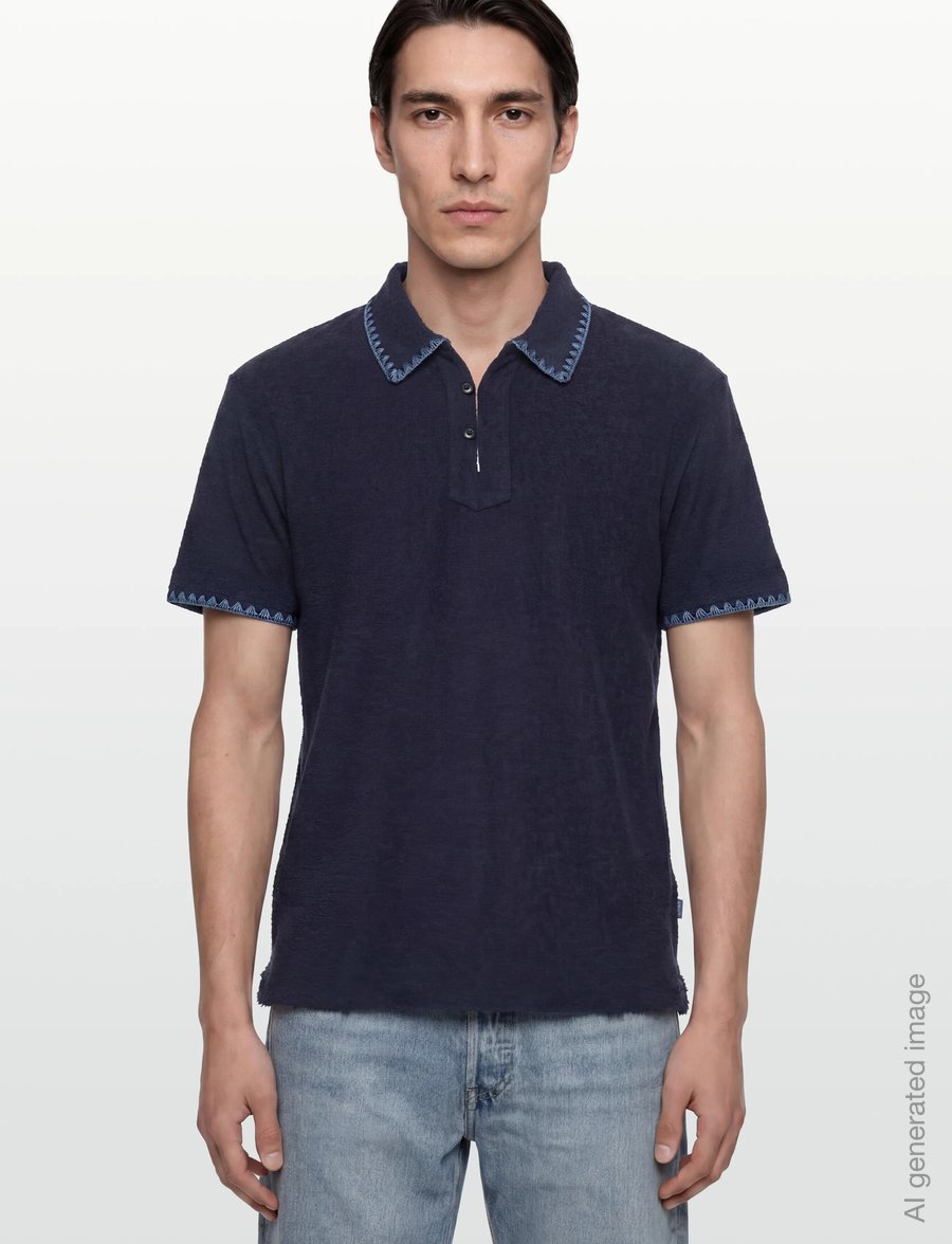 Scotch & Soda - Relaxedfit Jacquard Towelling Polo - kurzärmelig - pageant blue - 3