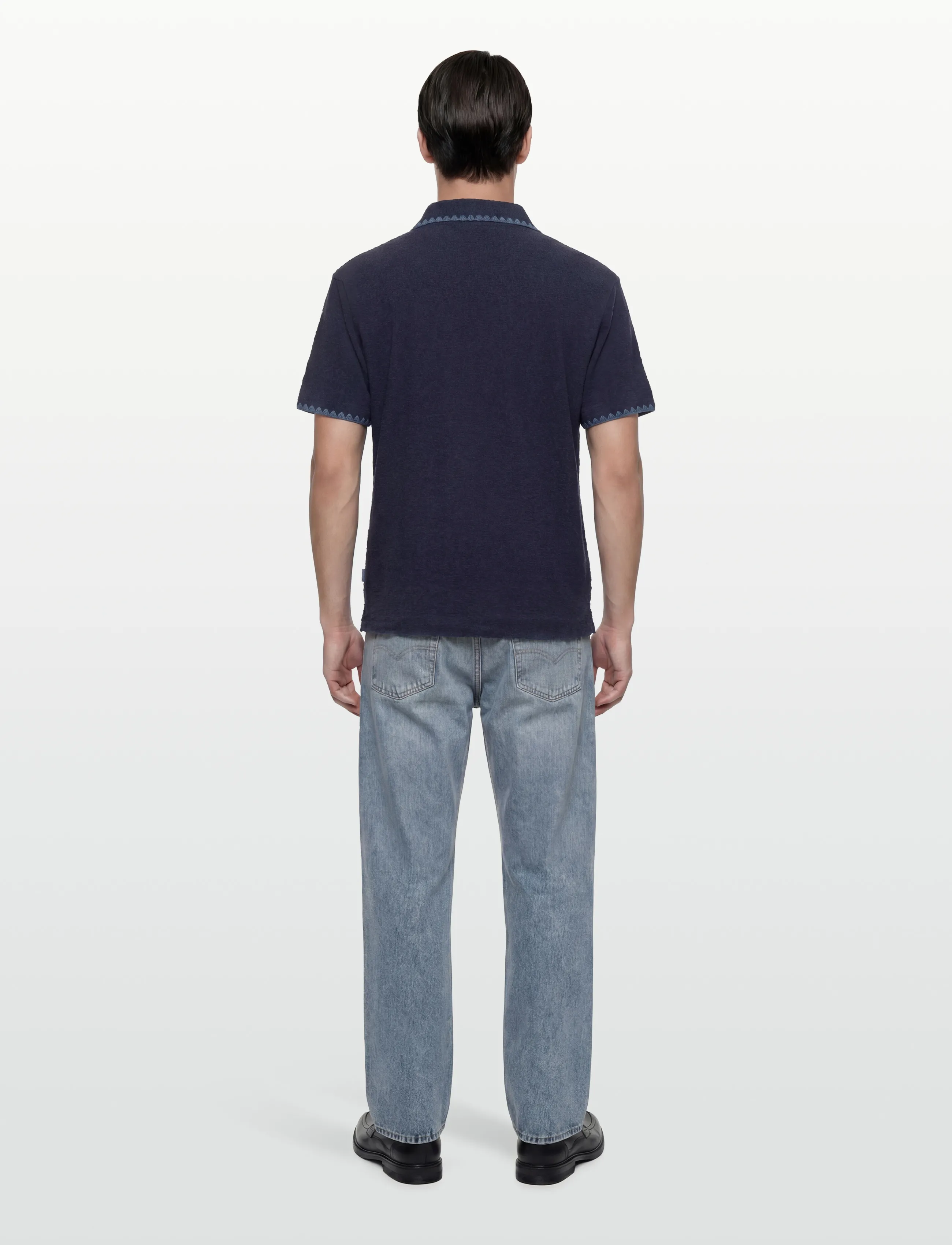 Scotch & Soda - Relaxedfit Jacquard Towelling Polo - kortärmade pikéer - pageant blue - 4