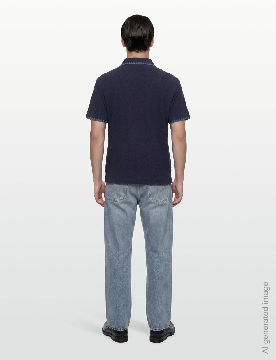 Scotch & Soda - Relaxedfit Jacquard Towelling Polo - kurzärmelig - pageant blue - 4