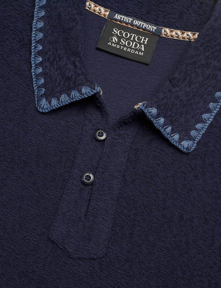 Scotch & Soda - Relaxedfit Jacquard Towelling Polo - kurzärmelig - pageant blue - 5