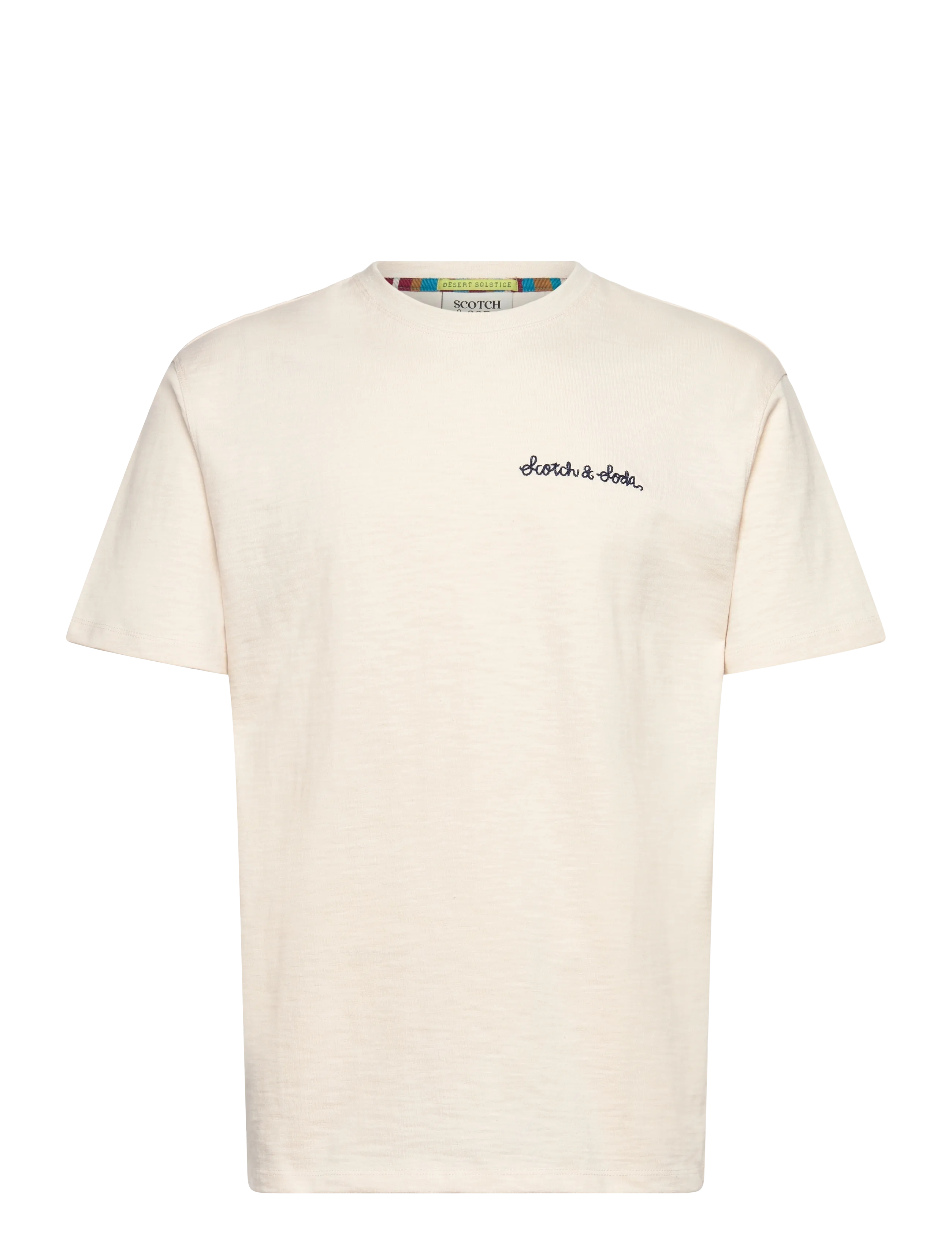 SCOTCH & SODA Slubyarn Chest Pocket Artwork Relaxedfit Tshirt Cream - S - Herren