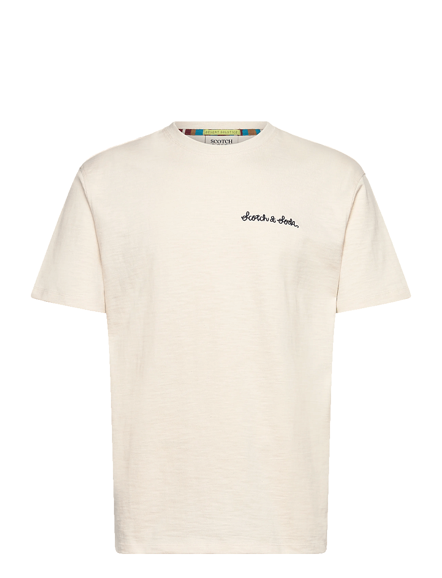 Scotch & Soda - Slubyarn Chest Pocket Artwork Relaxedfit Tshirt - lyhythihaiset - eggnog - 1